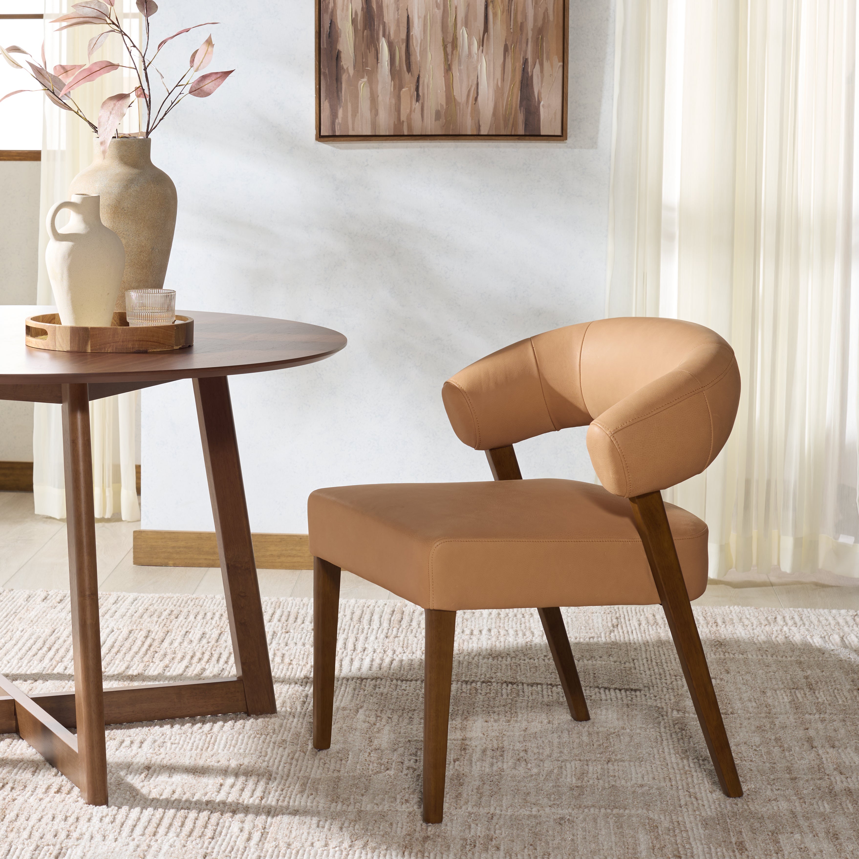 Safavieh Couture Jarvis Leather Dining Chair, SFV2403