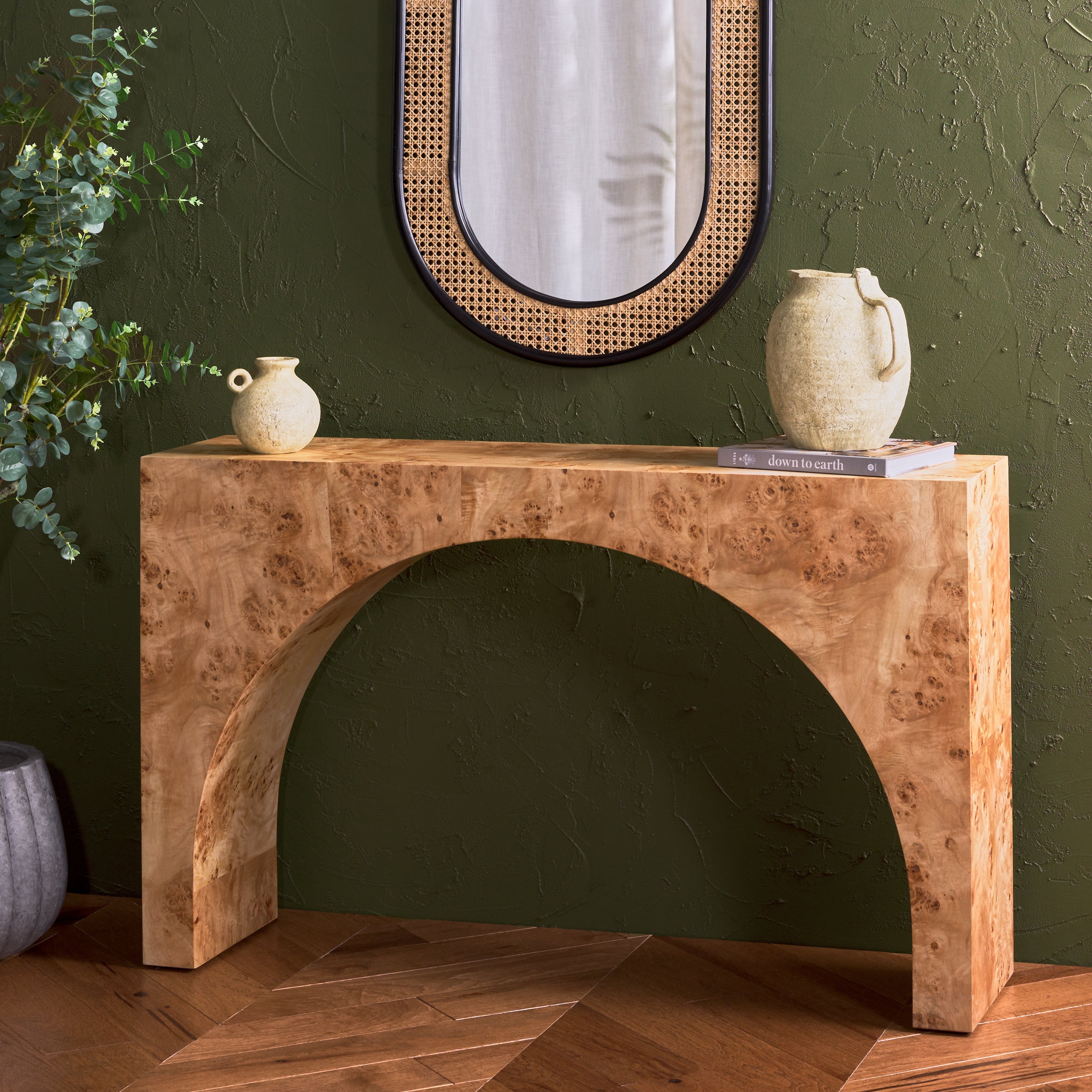 Safavieh Couture Katelynn Burled Mappa Console Table, SFV3590 - Natural