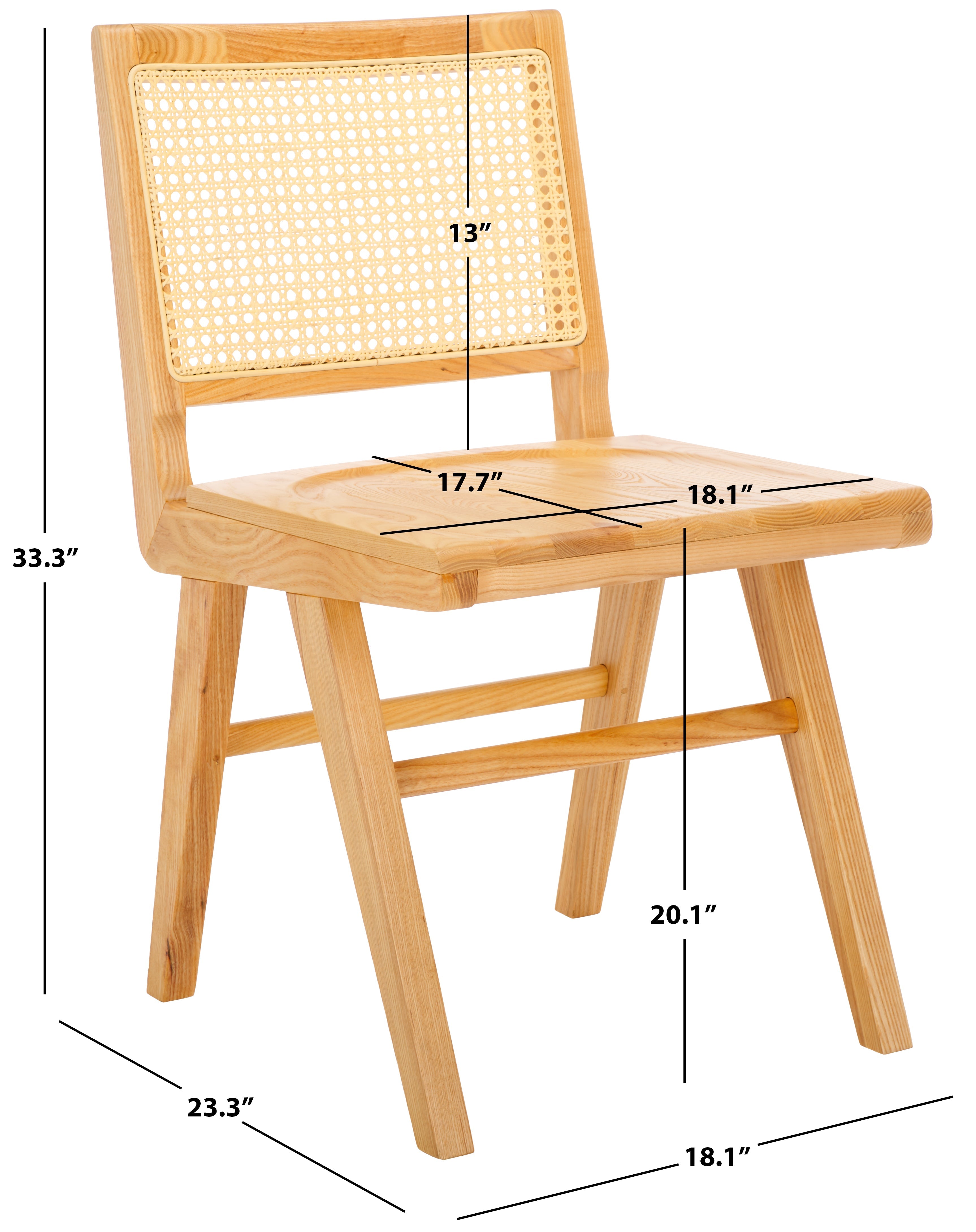 safavieh couture hattie french cane wood seat dining chair, sfv4153 - Natural