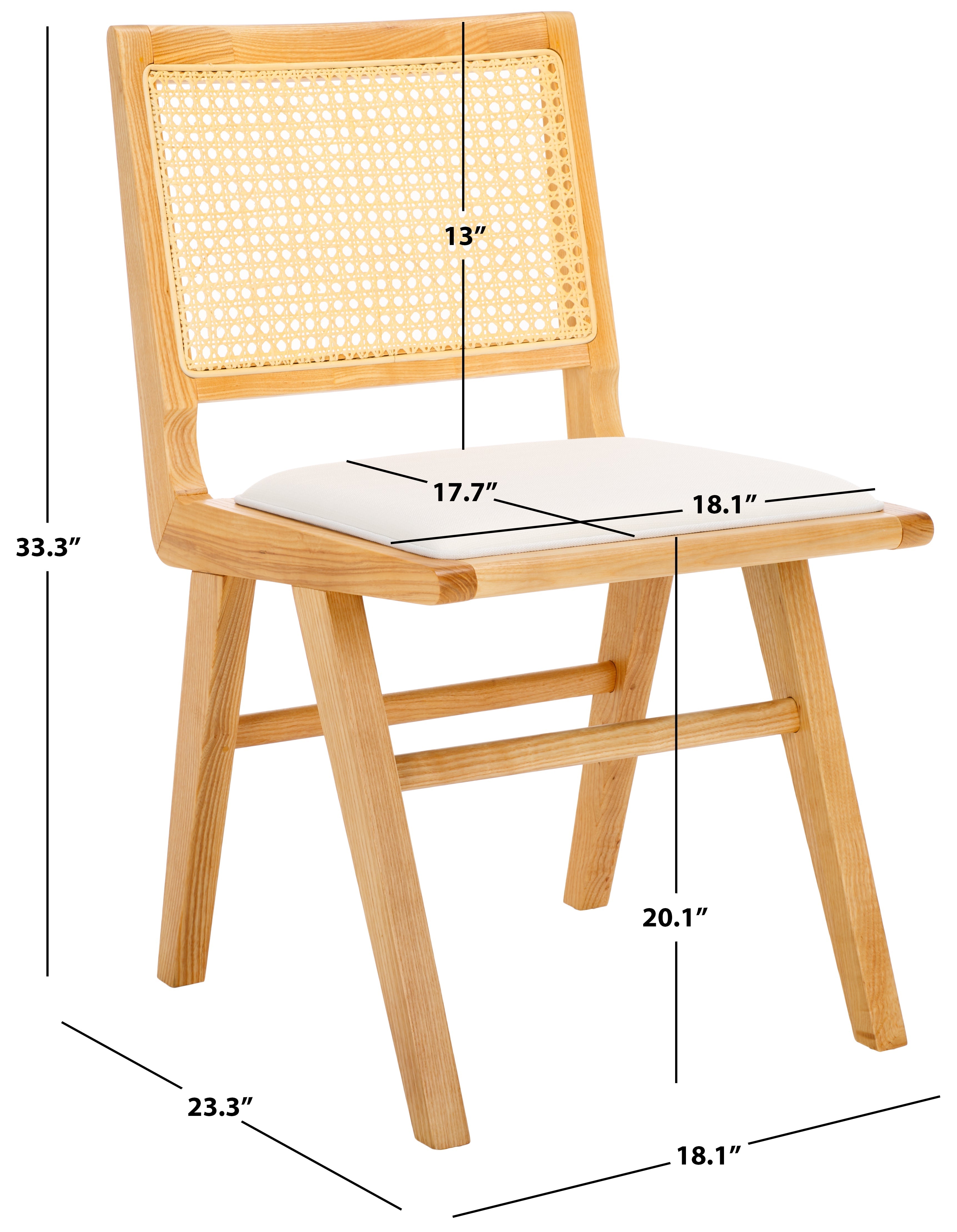 safavieh couture hattie french cane cushion seat dining chair, sfv4154 - Natural