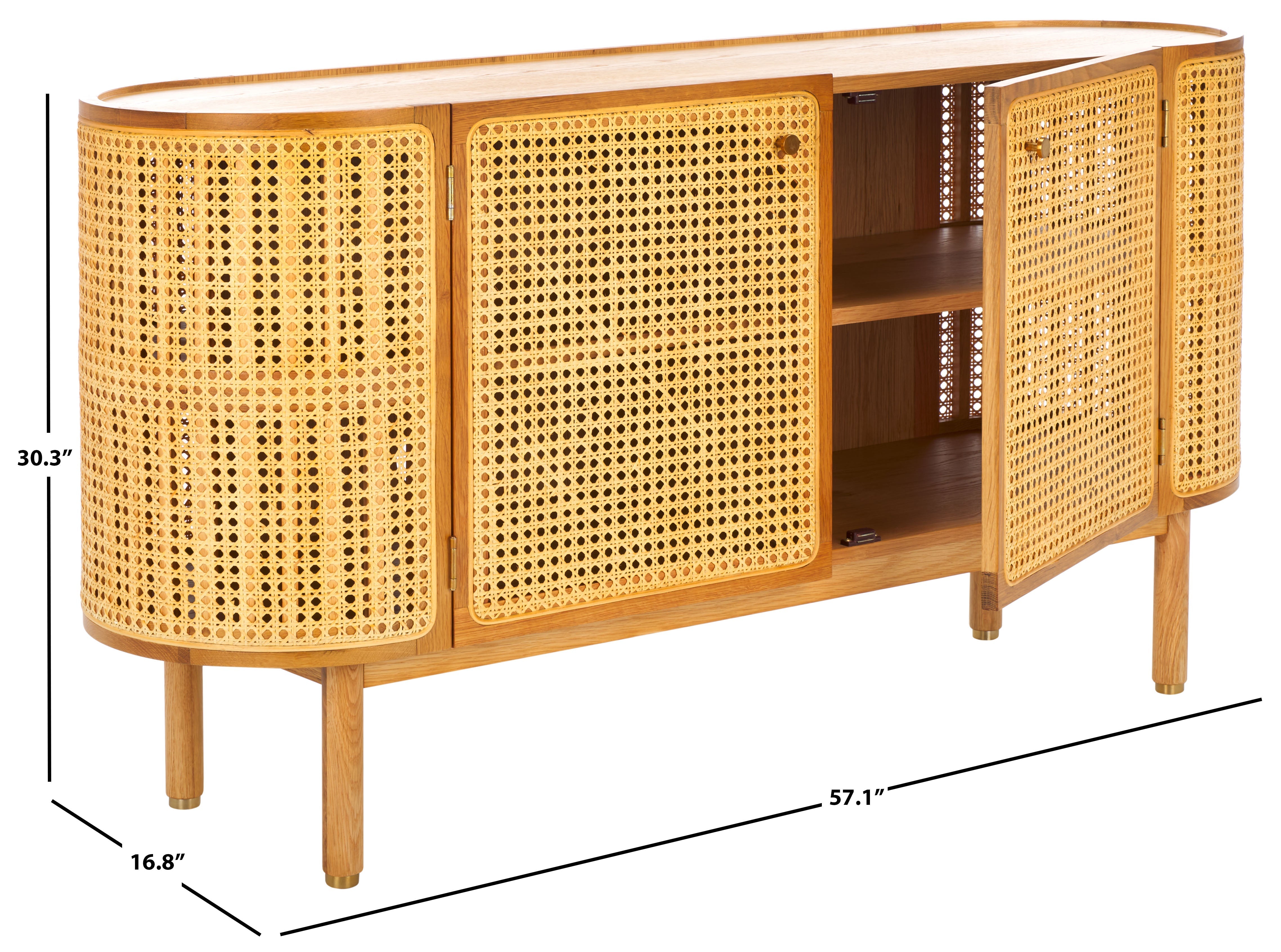 Safavieh Couture Dolly Cane And Wood Sideboard, SFV4204 - Natural