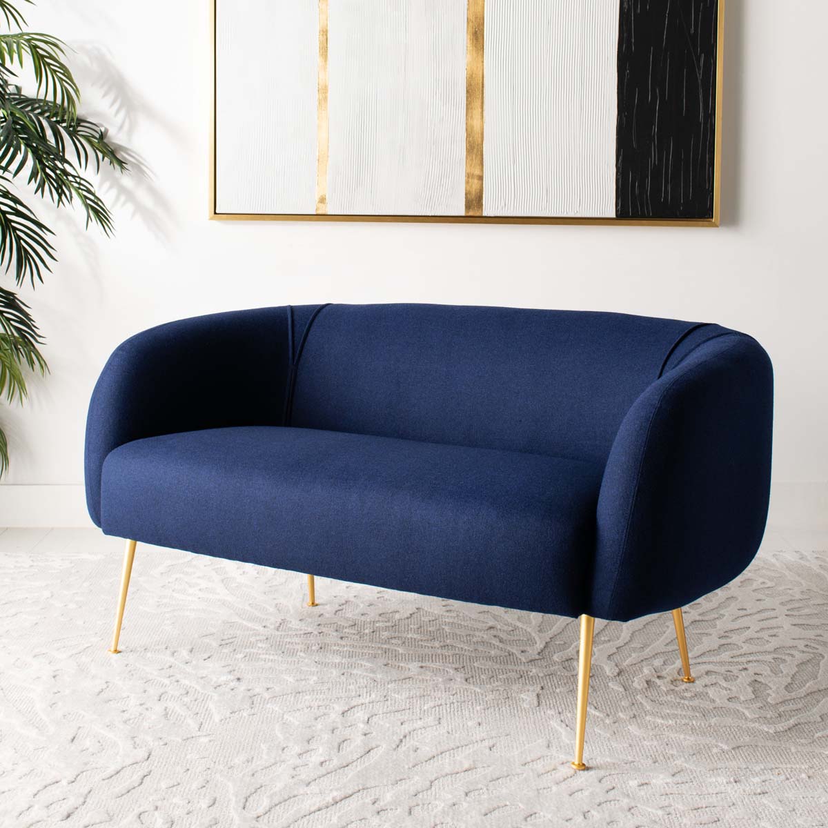 Safavieh Couture Alena Loveseat - Navy