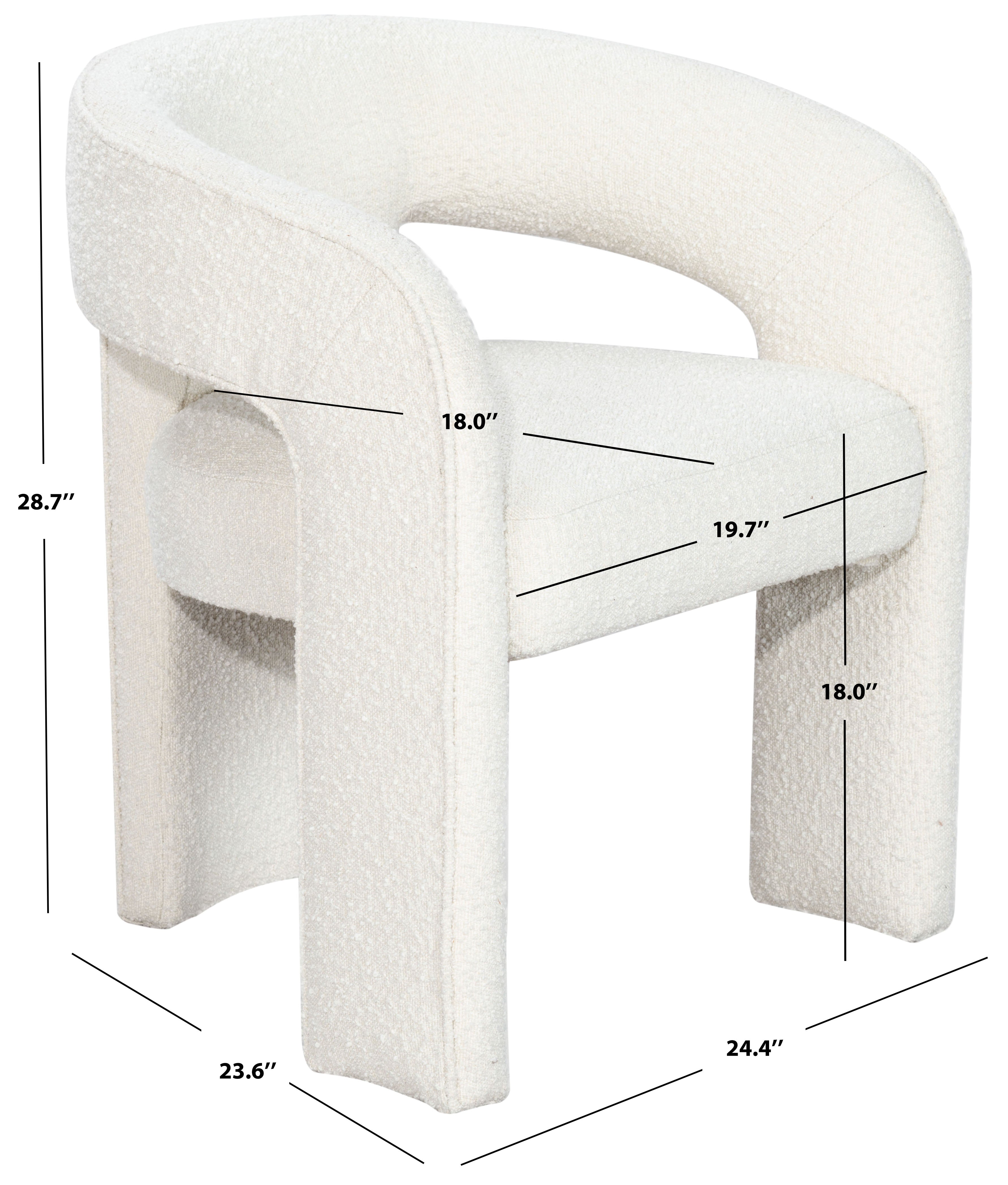 Safavieh Couture Catharia 3 Leg Dining Chair, SFV4602 - Ivory