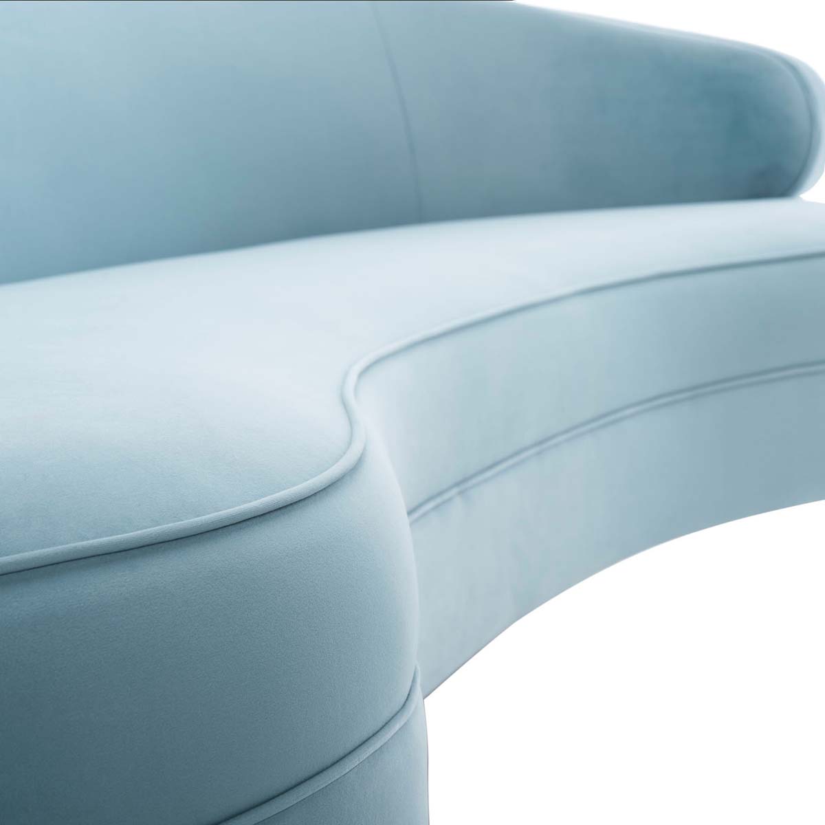 Primrose Curved Sofa | Safavieh Couture - Light Blue / Gold