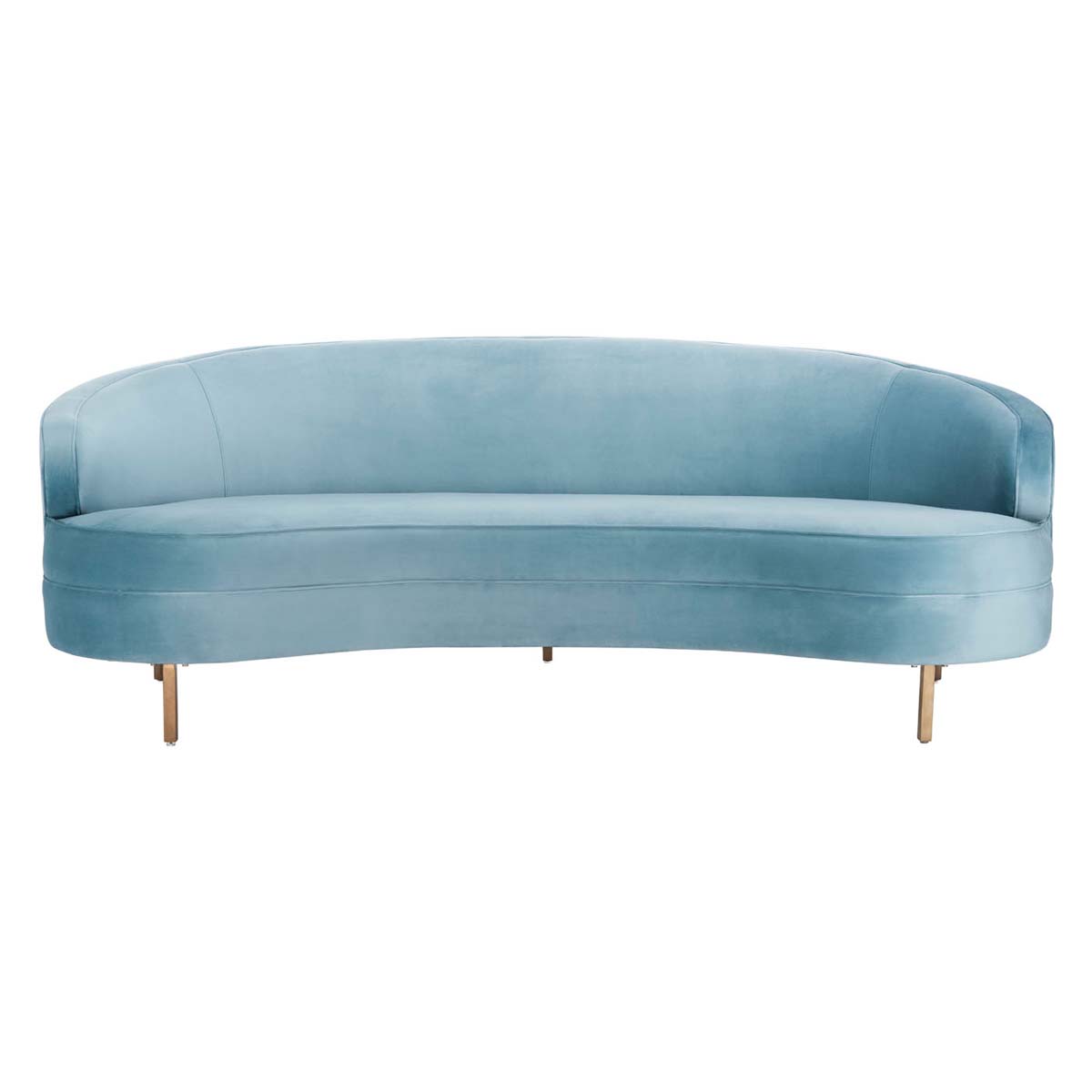 Primrose Curved Sofa | Safavieh Couture - Light Blue / Gold