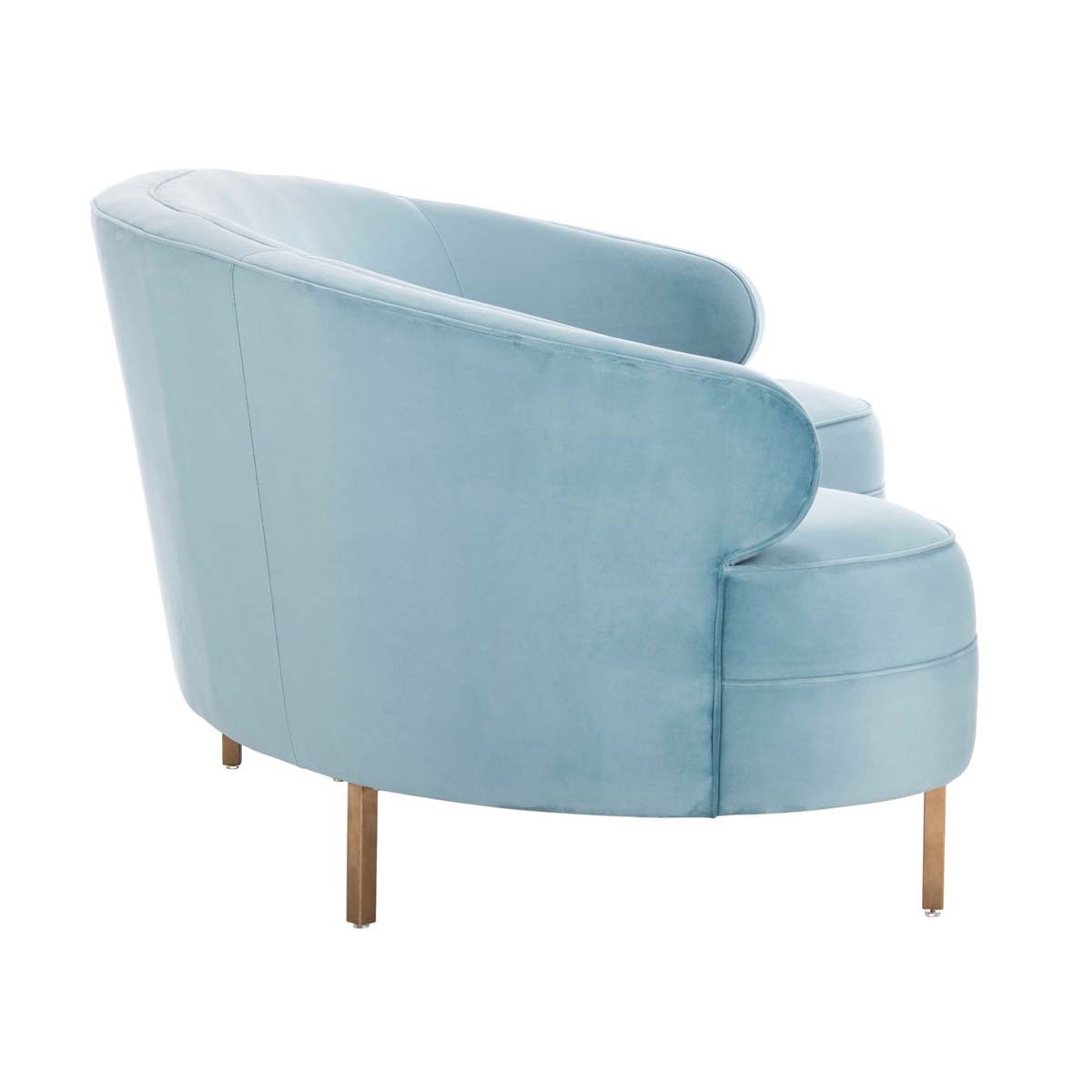 Primrose Curved Sofa | Safavieh Couture - Light Blue / Gold