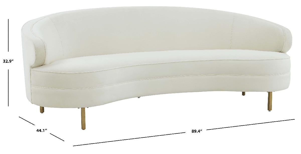 Primrose Curved Sofa | Safavieh Couture - Cream / Gold