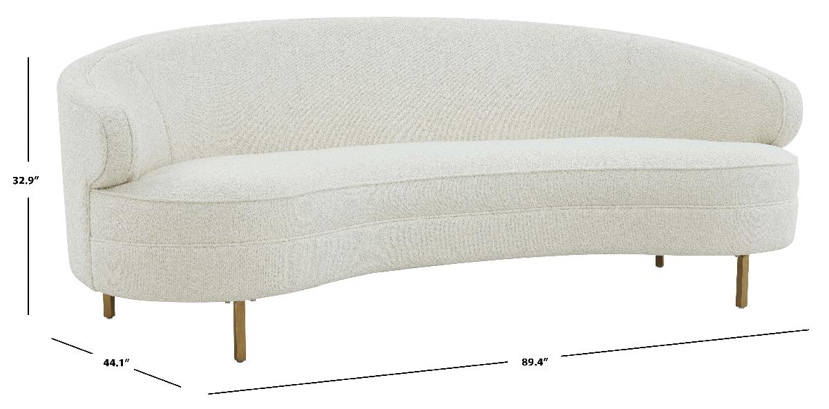 Primrose Curved Sofa | Safavieh Couture - Ivory / Gold