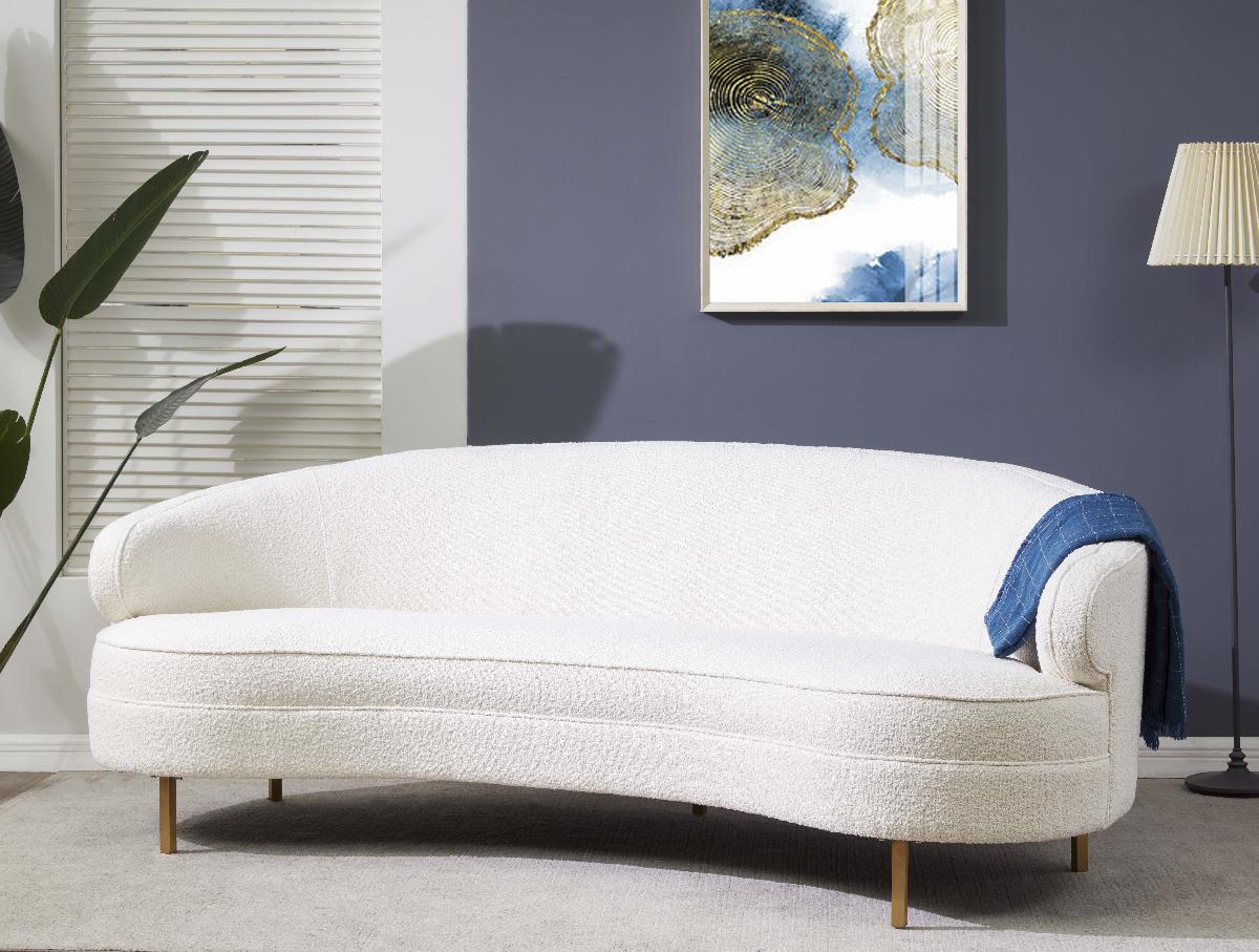 Primrose Curved Sofa | Safavieh Couture - Ivory / Gold