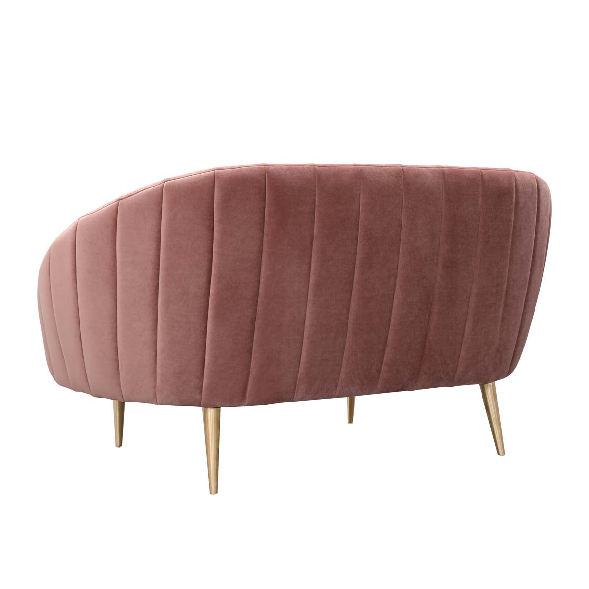 Safavieh Couture Razia Channel Tufted Tub Loveseat - Dusty Rose / Gold