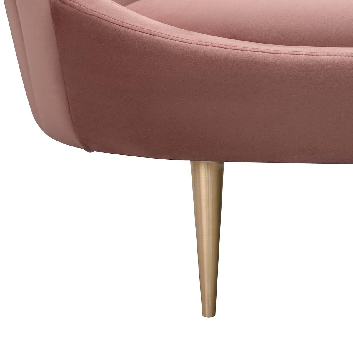 Safavieh Couture Razia Channel Tufted Tub Loveseat - Dusty Rose / Gold