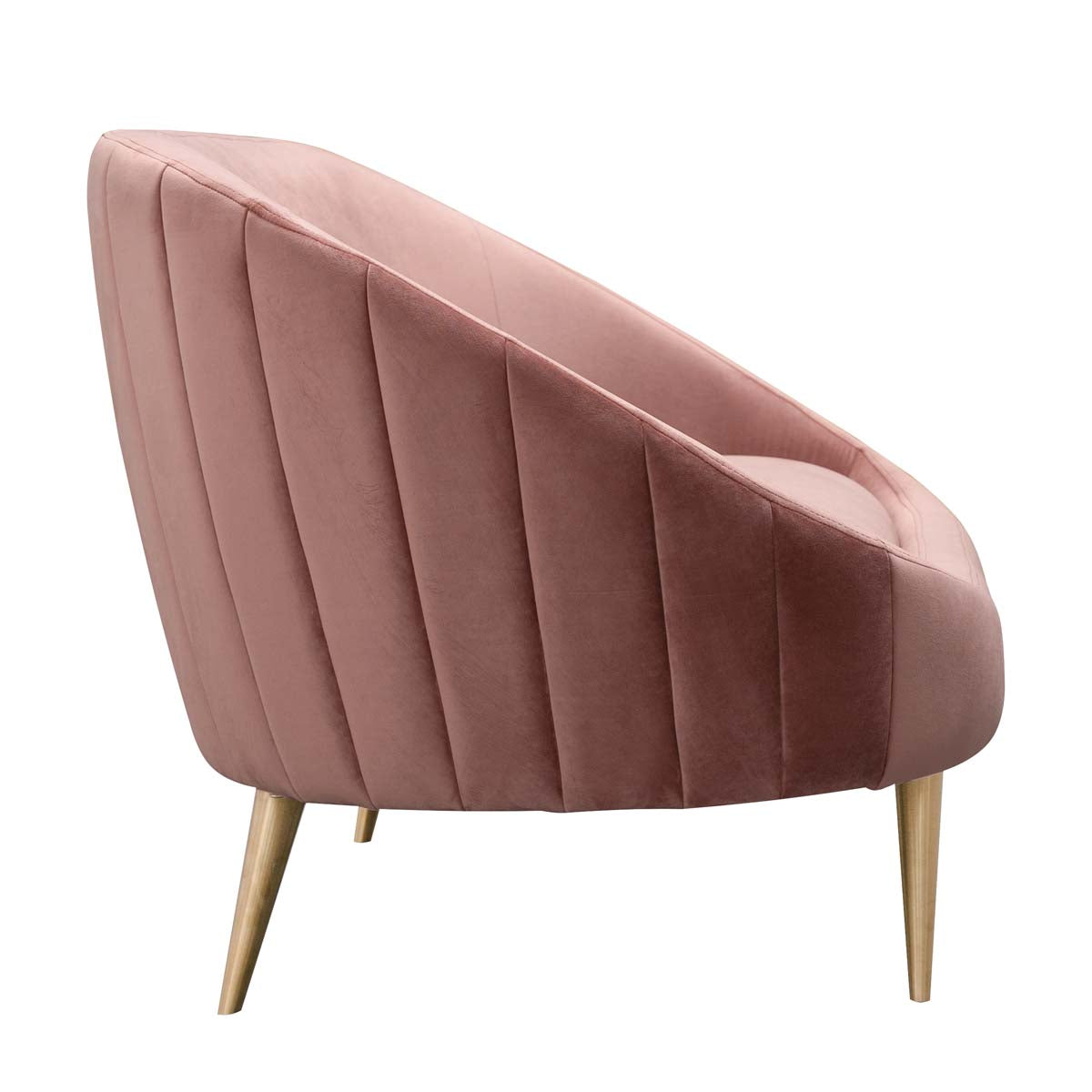 Safavieh Couture Razia Channel Tufted Tub Loveseat - Dusty Rose / Gold