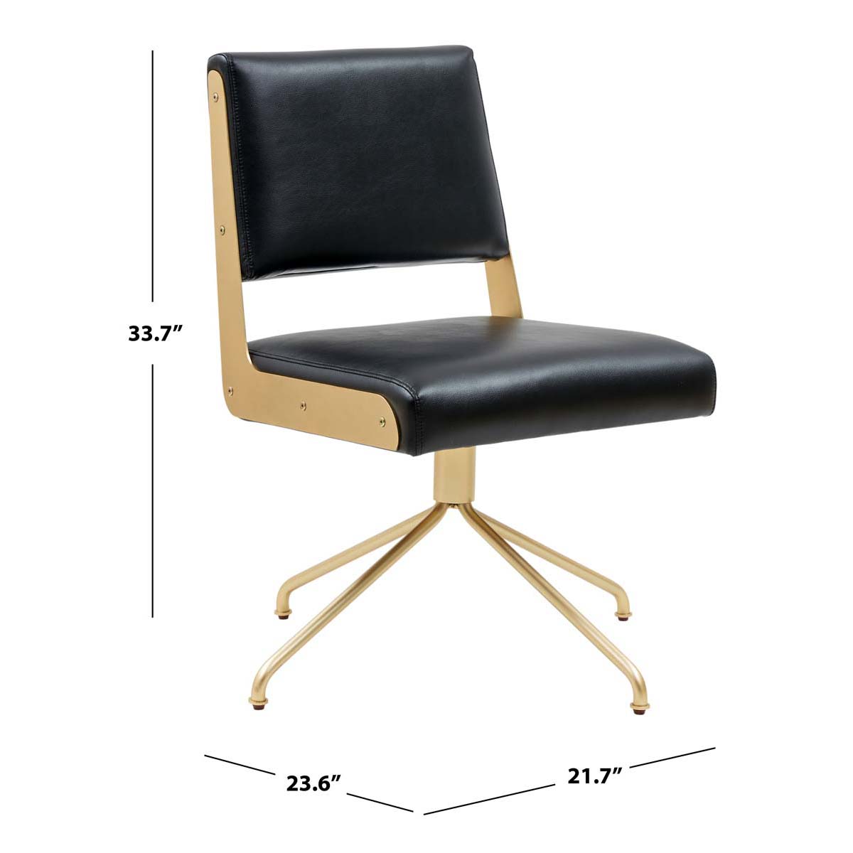 Couture Emmeline Swivel Office Chair - Black / Gold