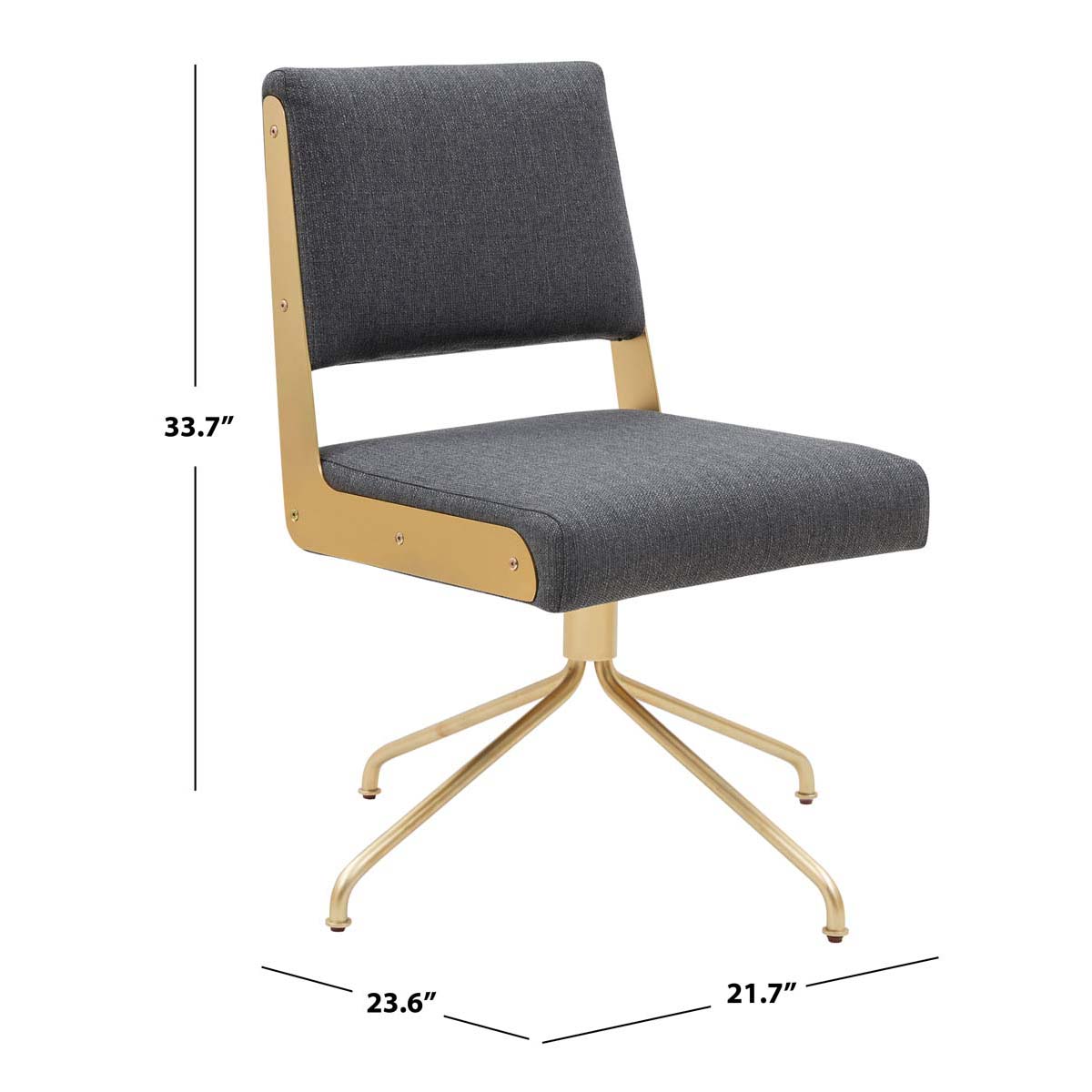 Couture Emmeline Swivel Office Chair - Slate Grey / Gold