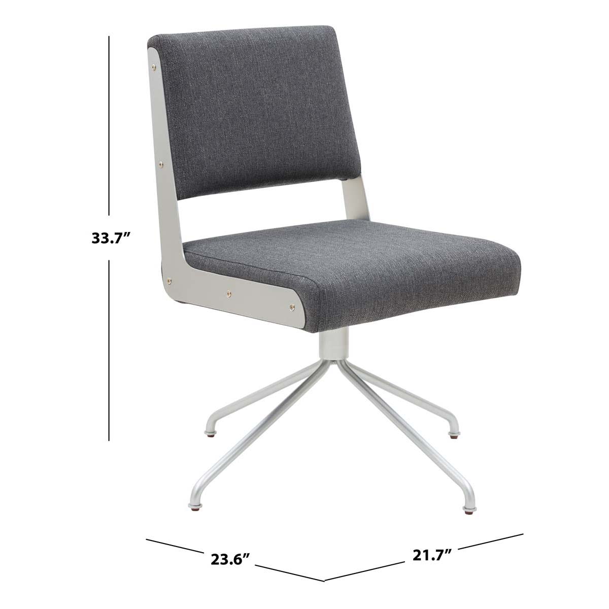 Couture Emmeline Swivel Office Chair - Slate Grey / Silver