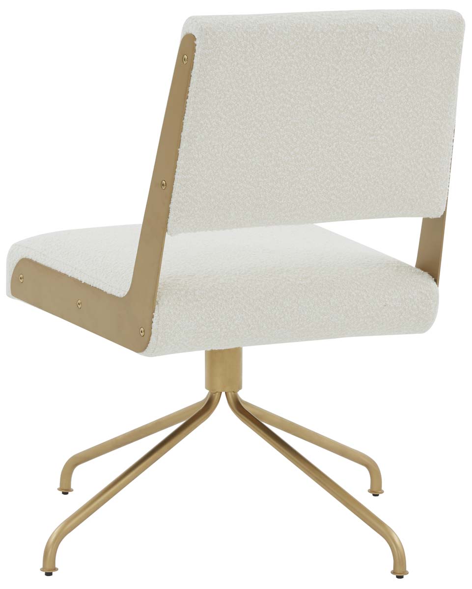 Couture Emmeline Swivel Office Chair - Ivory / Gold