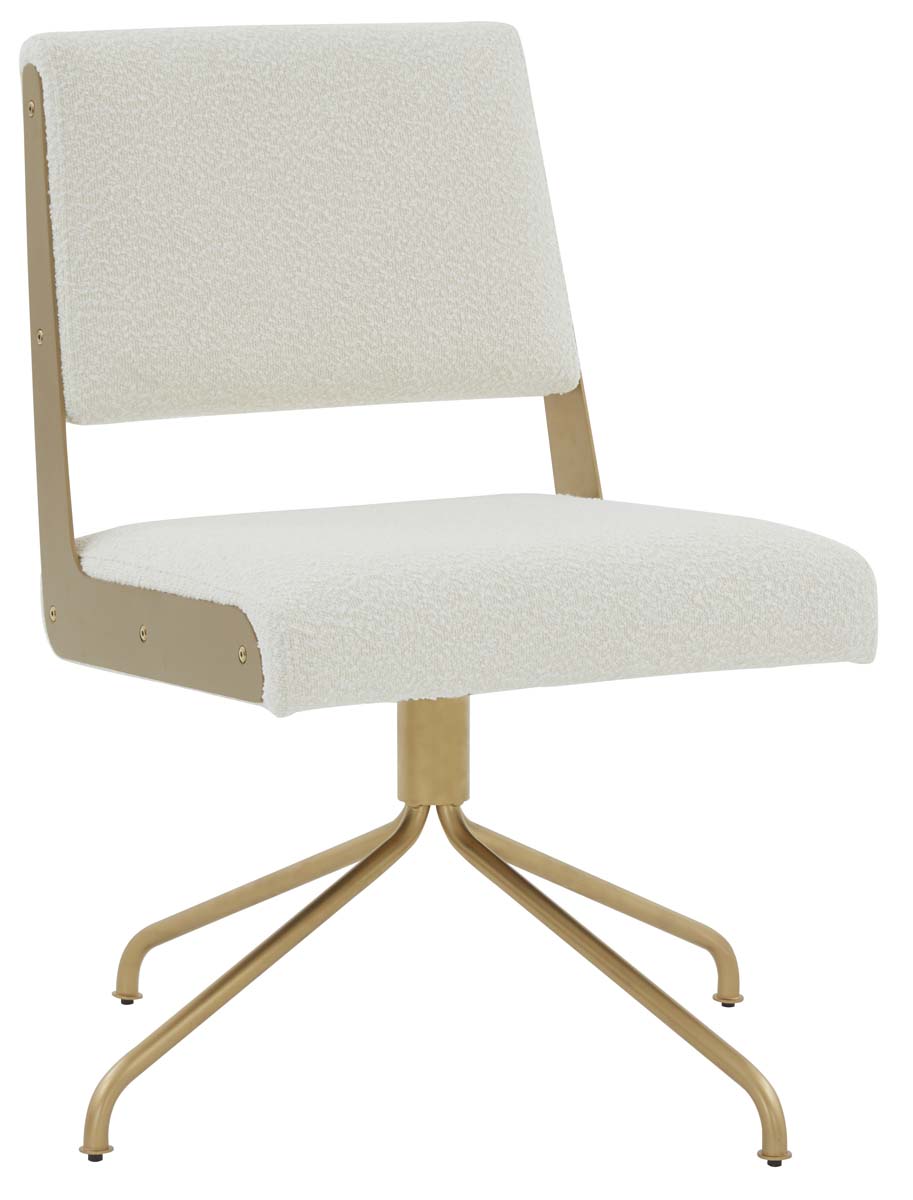 Couture Emmeline Swivel Office Chair - Ivory / Gold