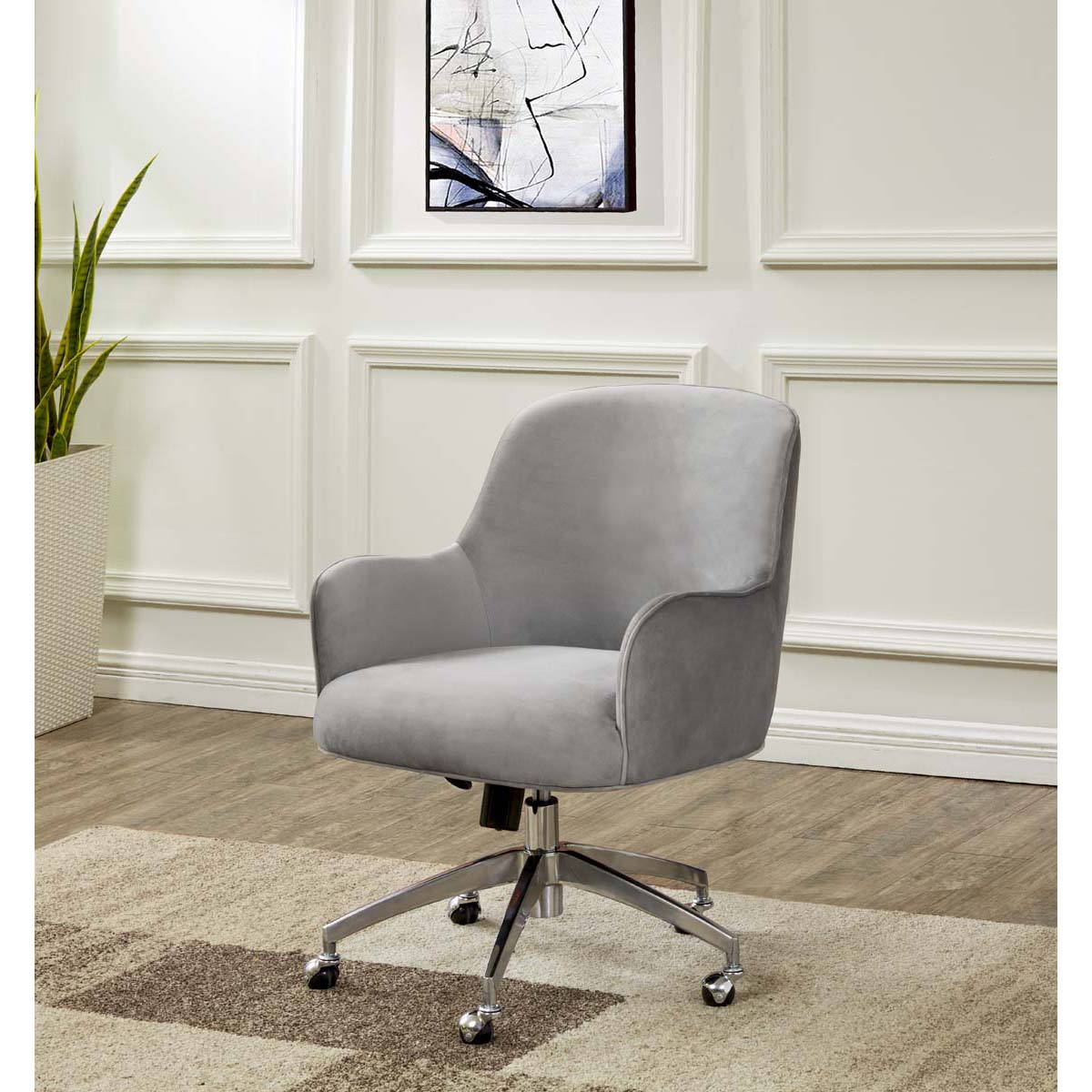 Kierstin Adjustable Desk Chair - Light Grey / Silver