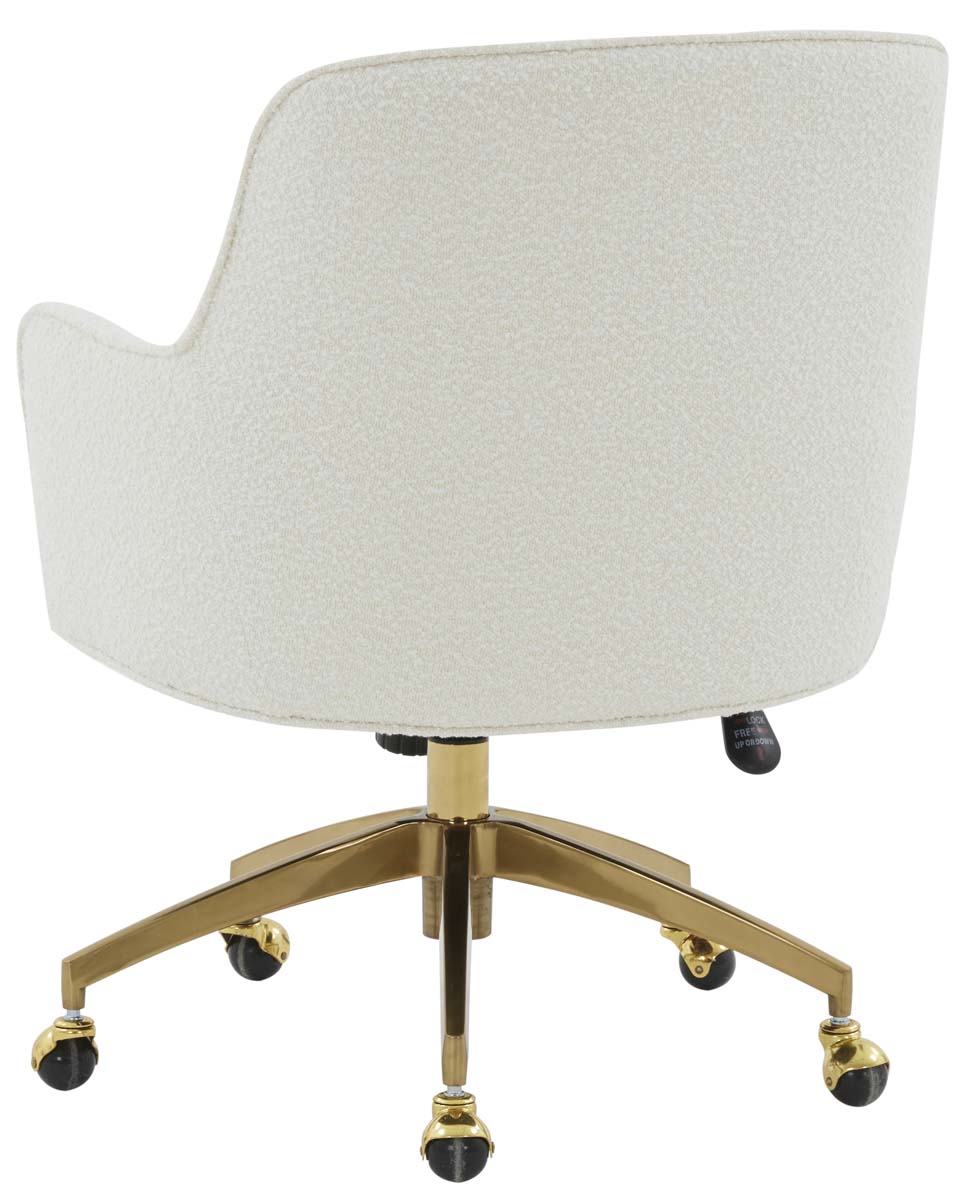 Couture Kierstin Adjustable Desk Chair - Ivory / Gold