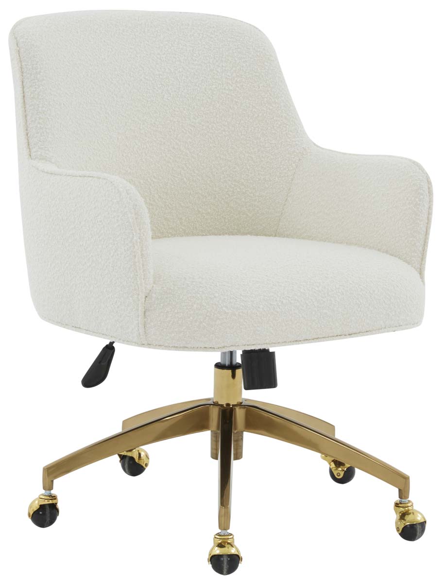 Couture Kierstin Adjustable Desk Chair - Ivory / Gold