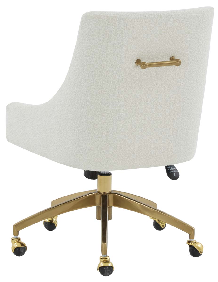 Couture Jakob Adjustable Swivel Desk Chair - Ivory / Gold