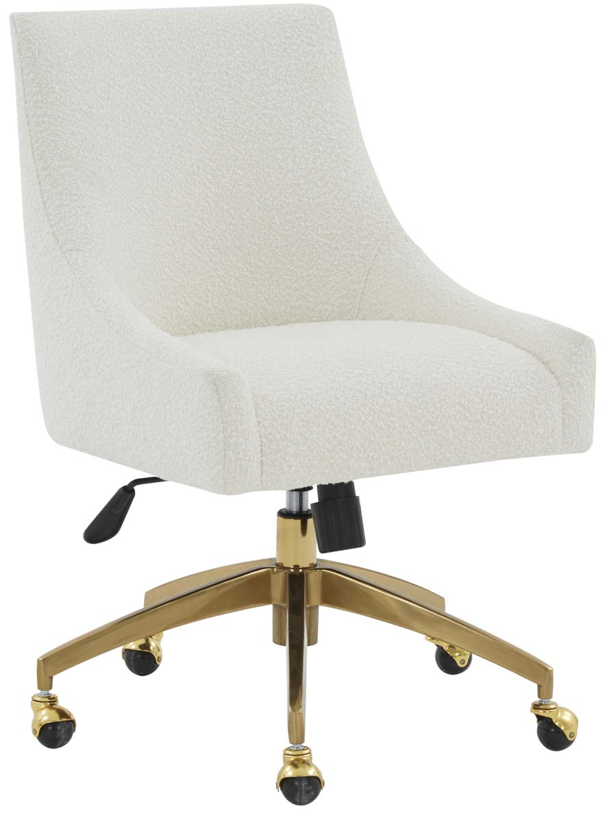 Couture Jakob Adjustable Swivel Desk Chair - Ivory / Gold