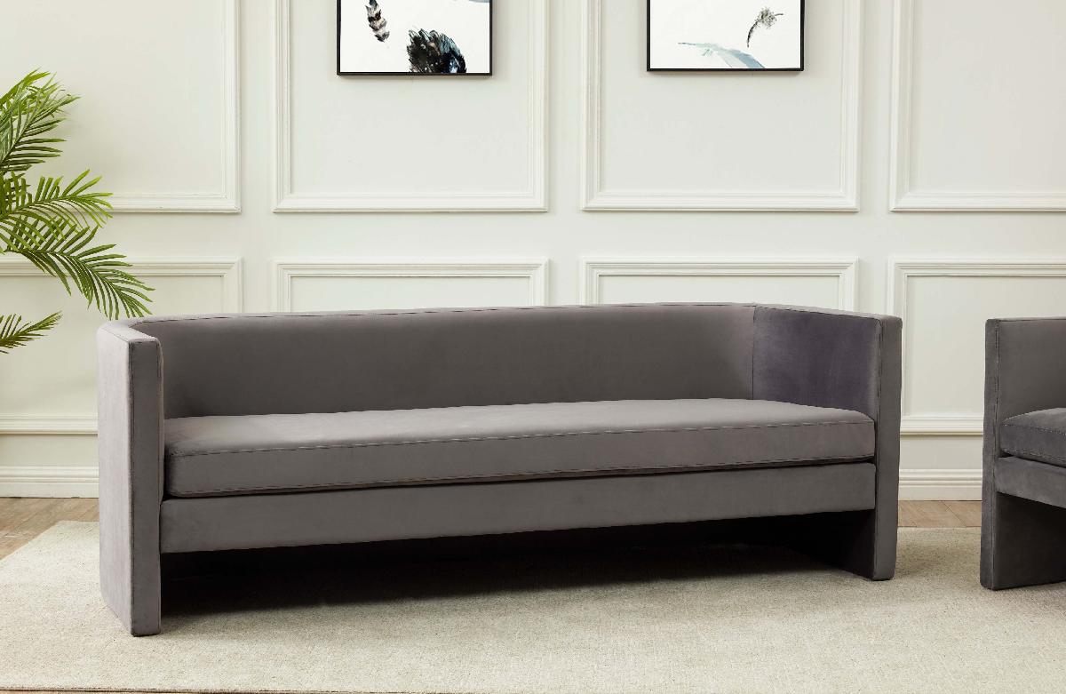 Safavieh Couture Rosabeth Curved Sofa - Slate Grey