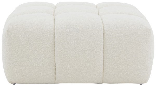 Safavieh Couture Petryna Boucle Tufted Cocktail Ottoman, SFV4823 - Ivory