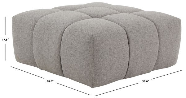 Safavieh Couture Petryna Boucle Tufted Cocktail Ottoman, SFV4823 - Grey