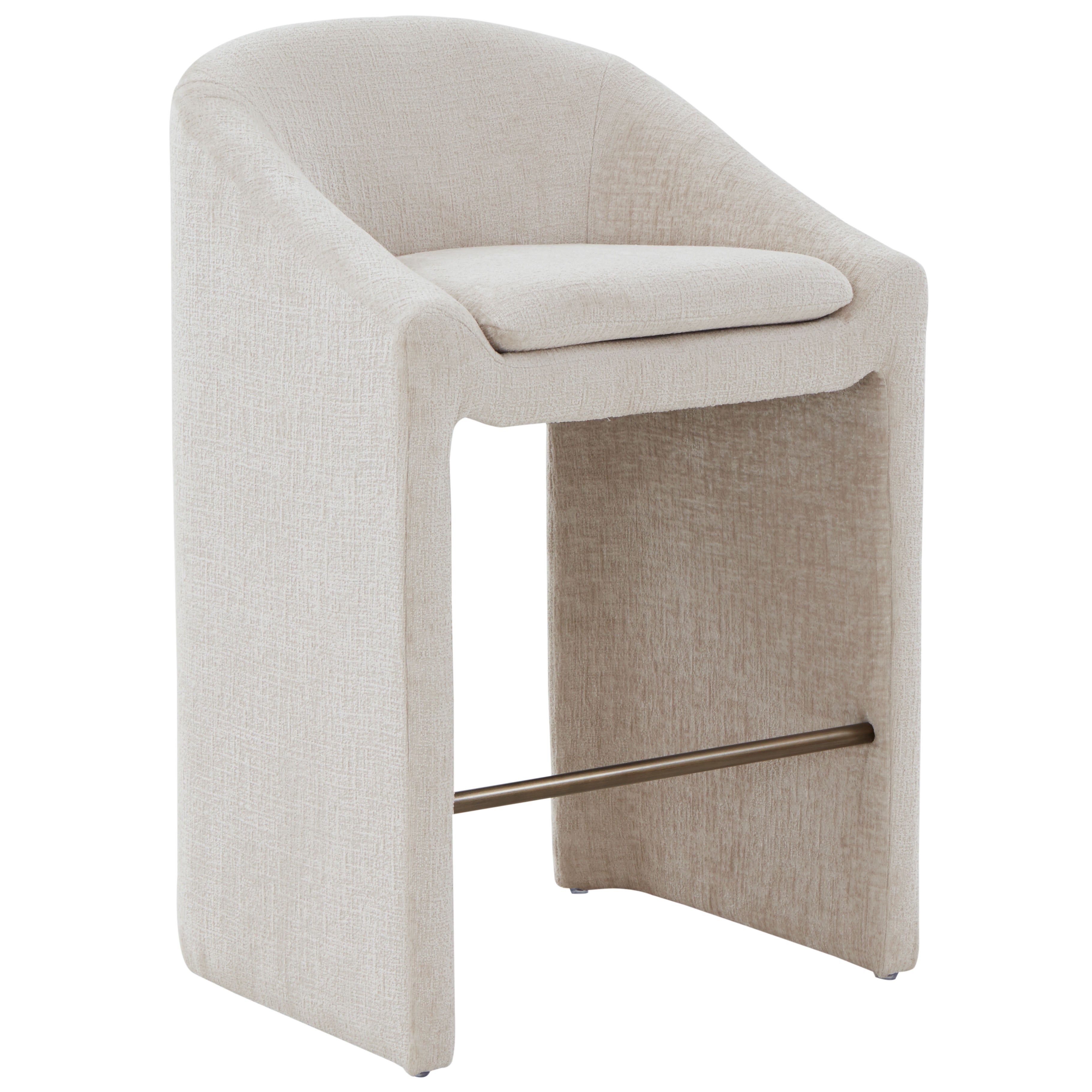 Kagan Chenille Barstool | Safavieh Couture - SFV4858 - Cream