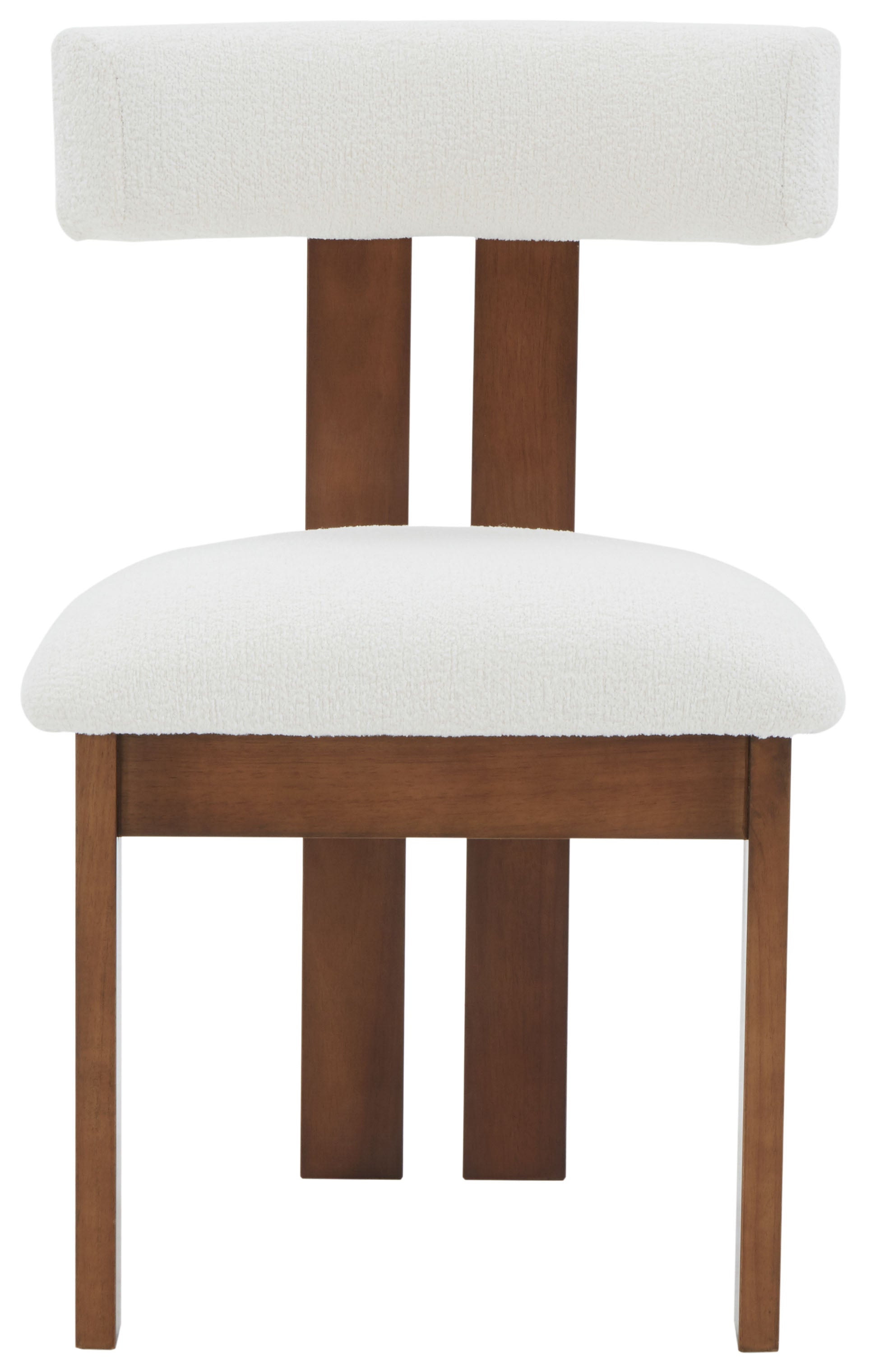 Macey Boucle Dining Chair | Safavieh Couture - SFV4859 - Ivory / Walnut