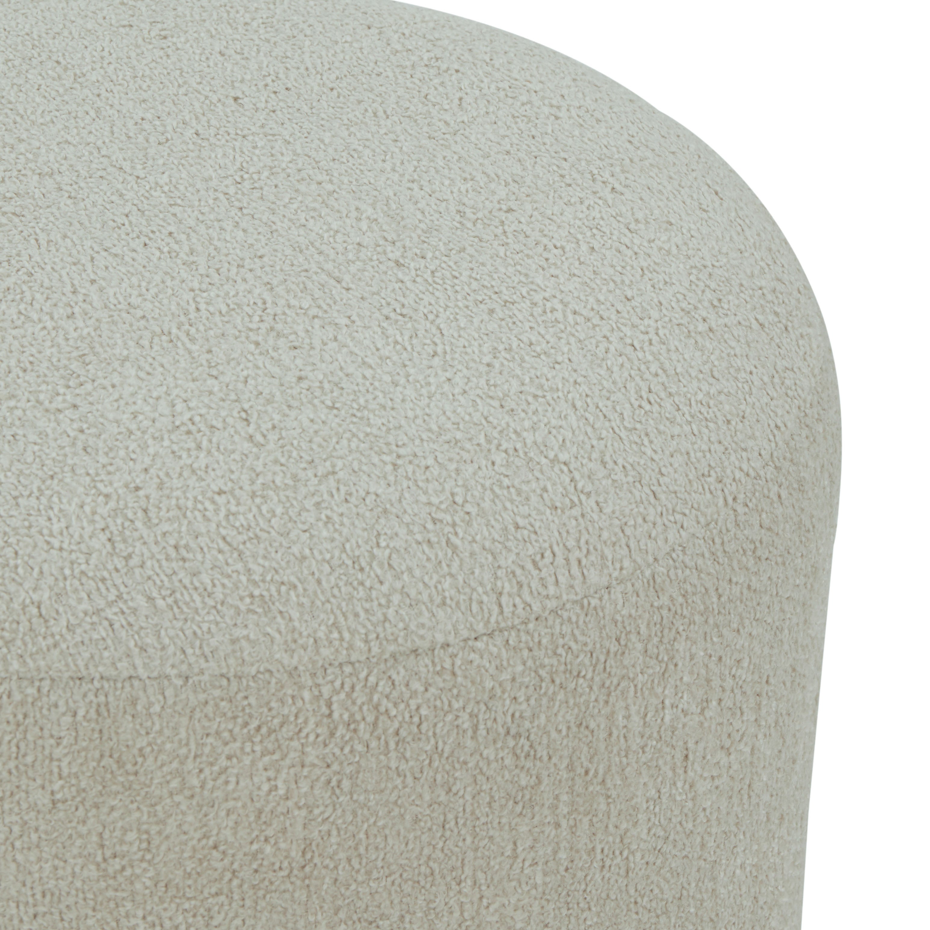 Nikolas Round Boucle Ottoman | Safavieh Couture - SFV4862 - Taupe / Natural