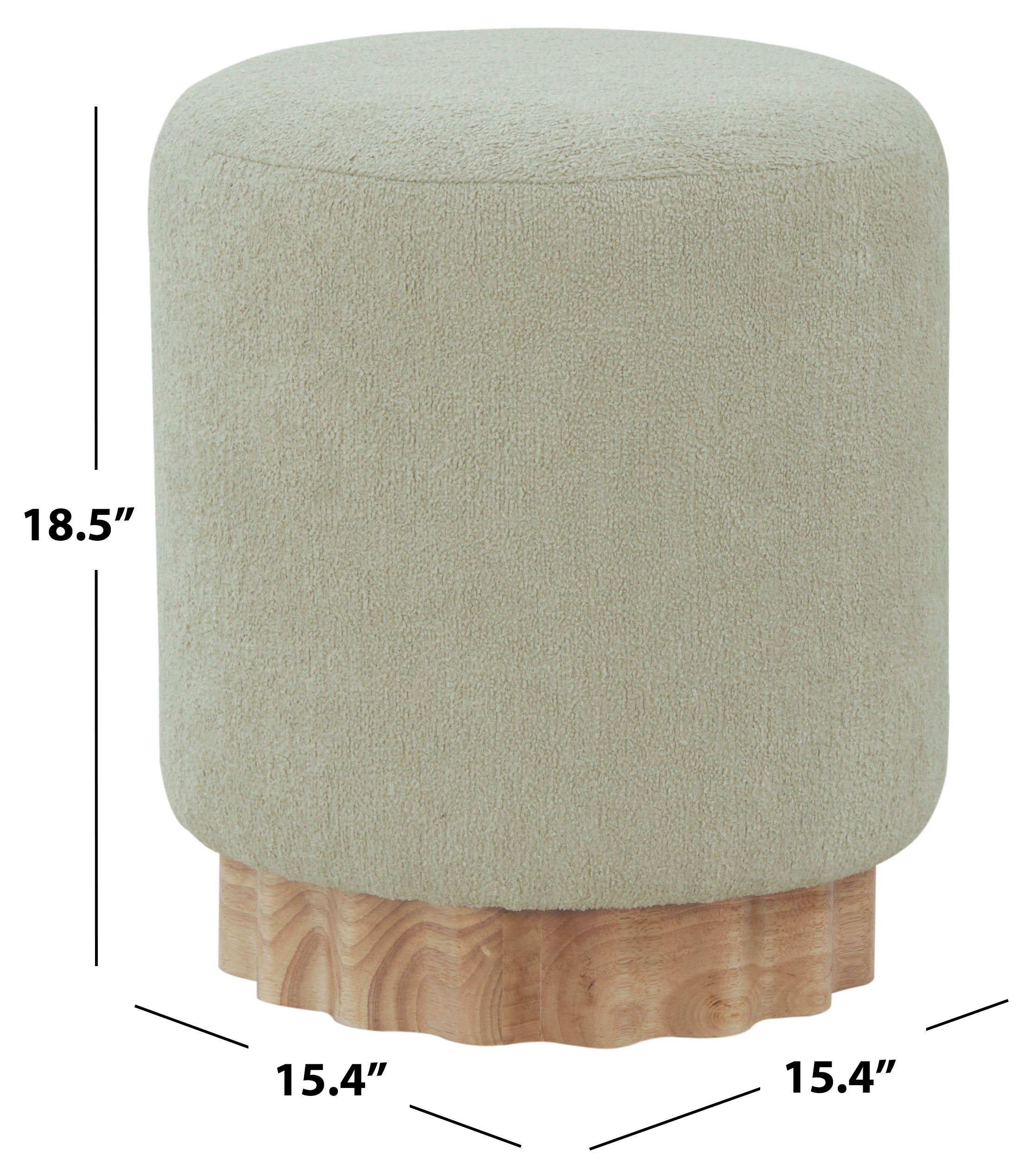 Nikolas Round Boucle Ottoman | Safavieh Couture - SFV4862 - Taupe / Natural