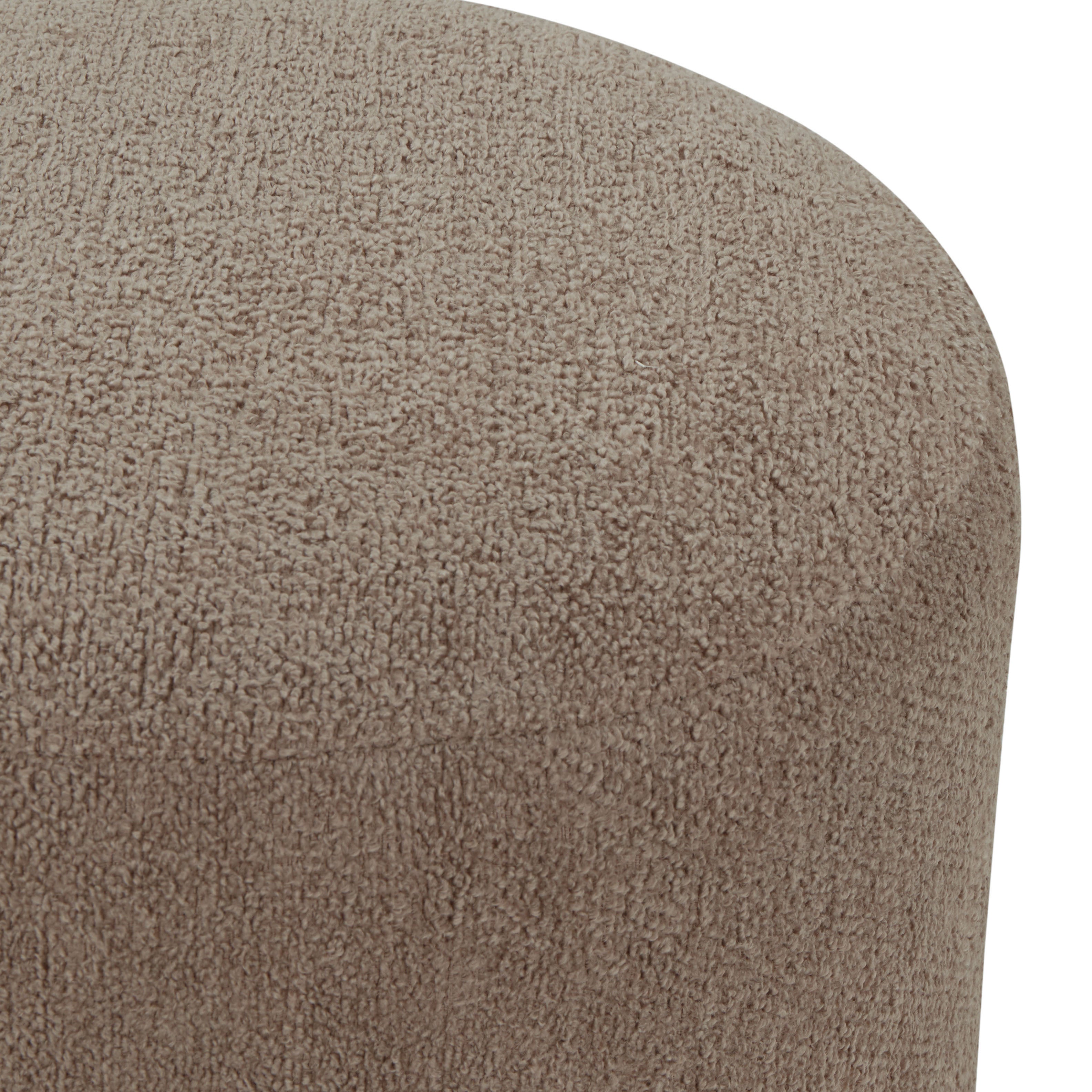 Nikolas Round Boucle Ottoman | Safavieh Couture - SFV4862 - Light Brown / Natural