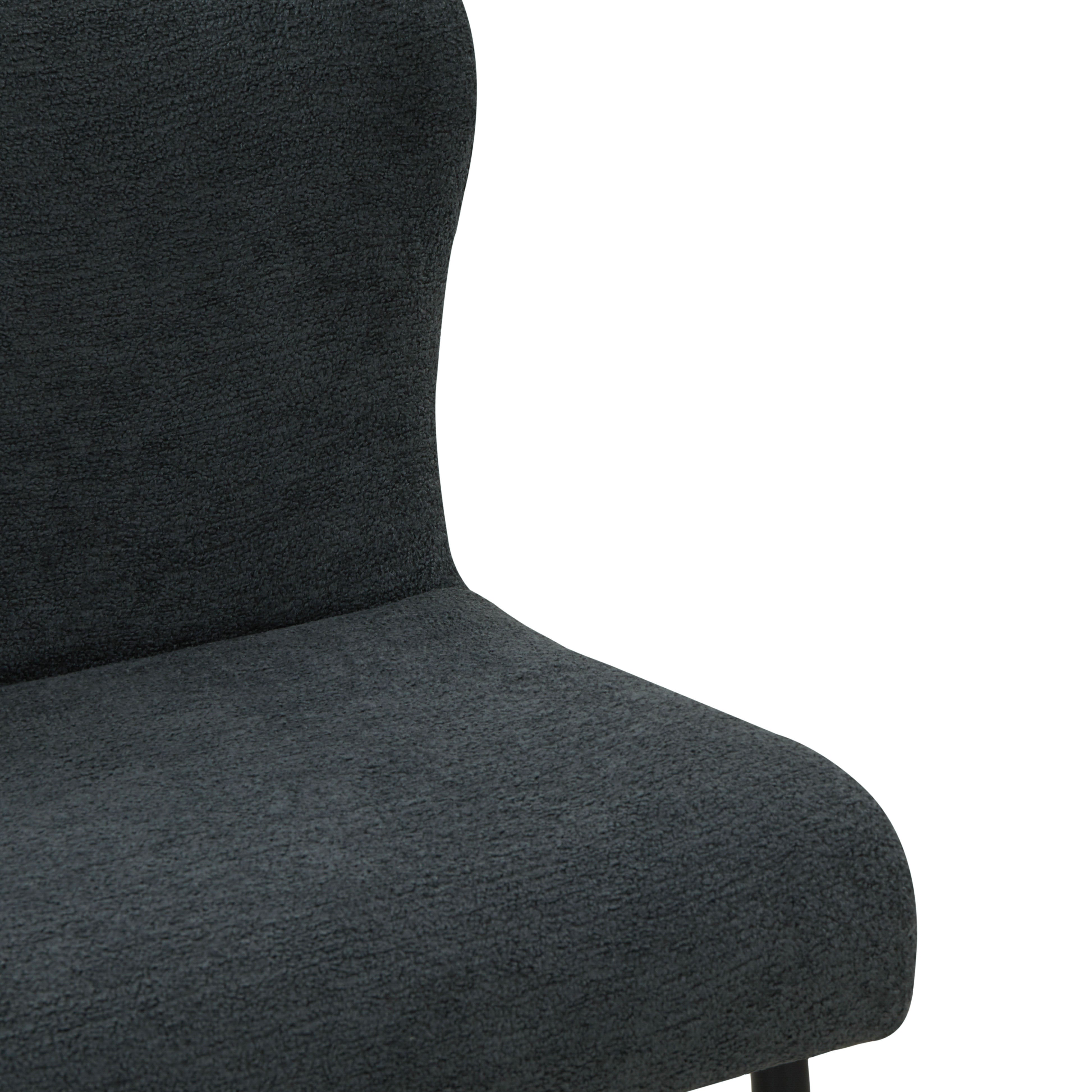 Katlynn Boucle Dining Chair | Safavieh Couture - Dark Grey / Black