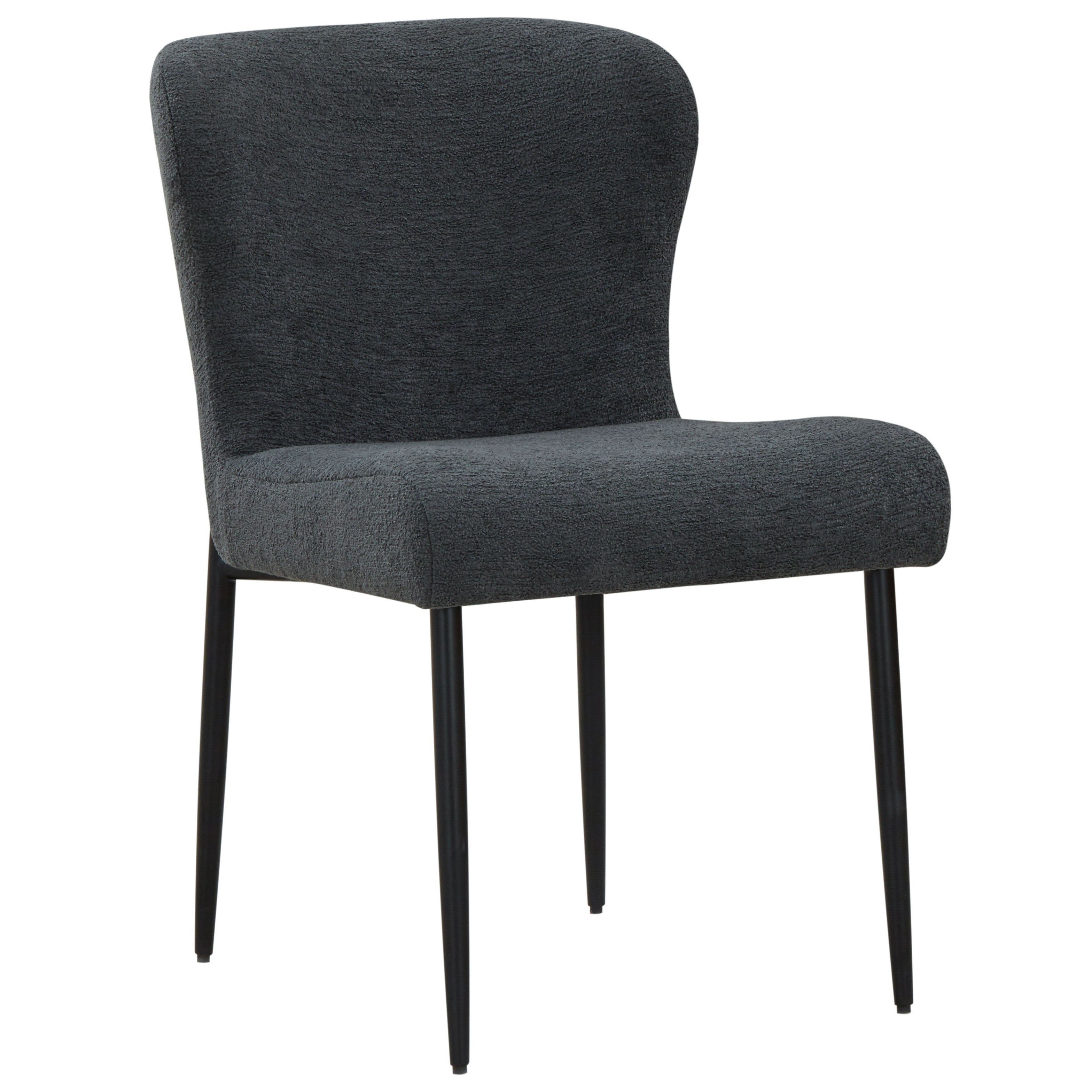 Katlynn Boucle Dining Chair | Safavieh Couture - Dark Grey / Black