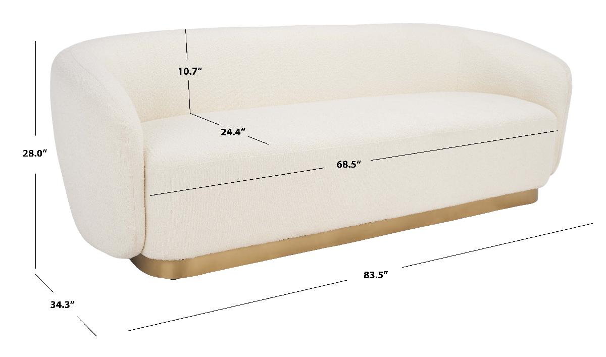 Bernard Boucle Sofa | Safavieh Couture - Ivory / Gold