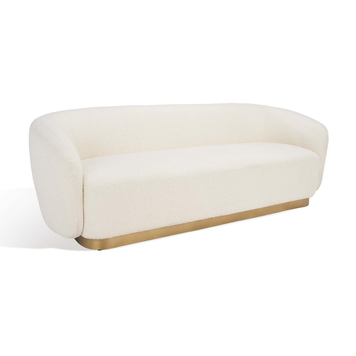 Bernard Boucle Sofa | Safavieh Couture - Ivory / Gold