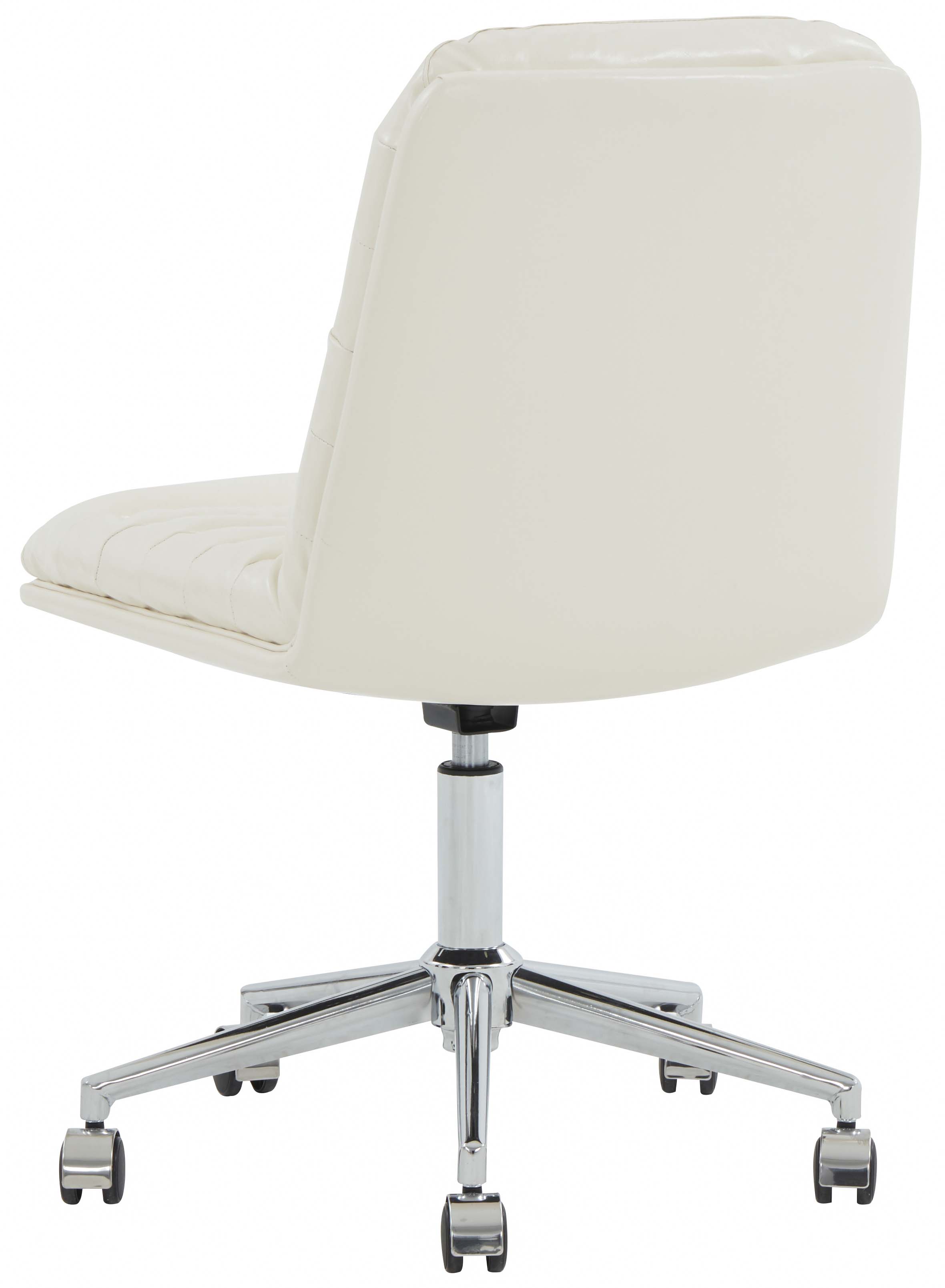 Couture Decolin Swivel Desk Chair - White / Silver