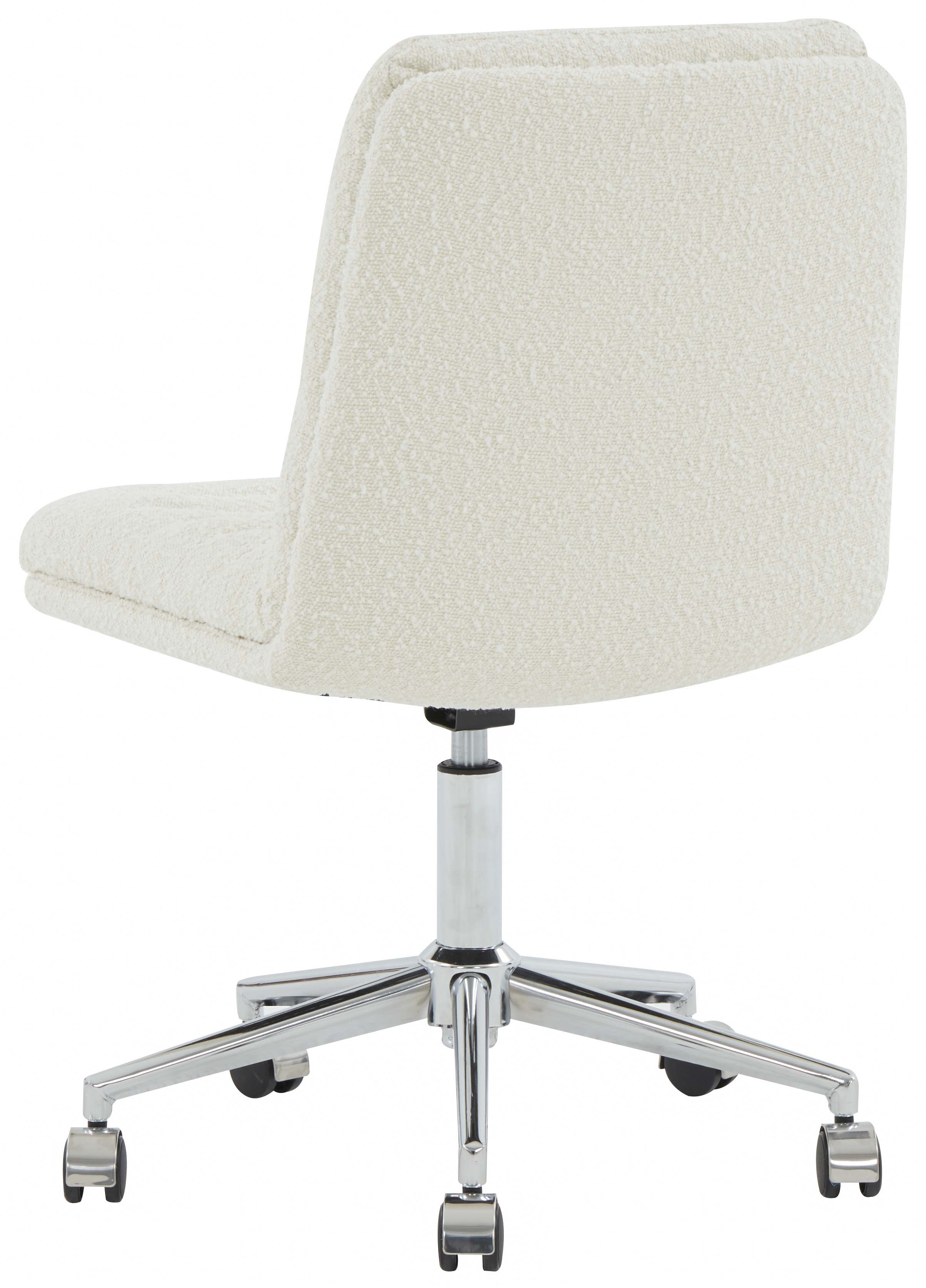 Couture Decolin Swivel Desk Chair - Ivory / Silver