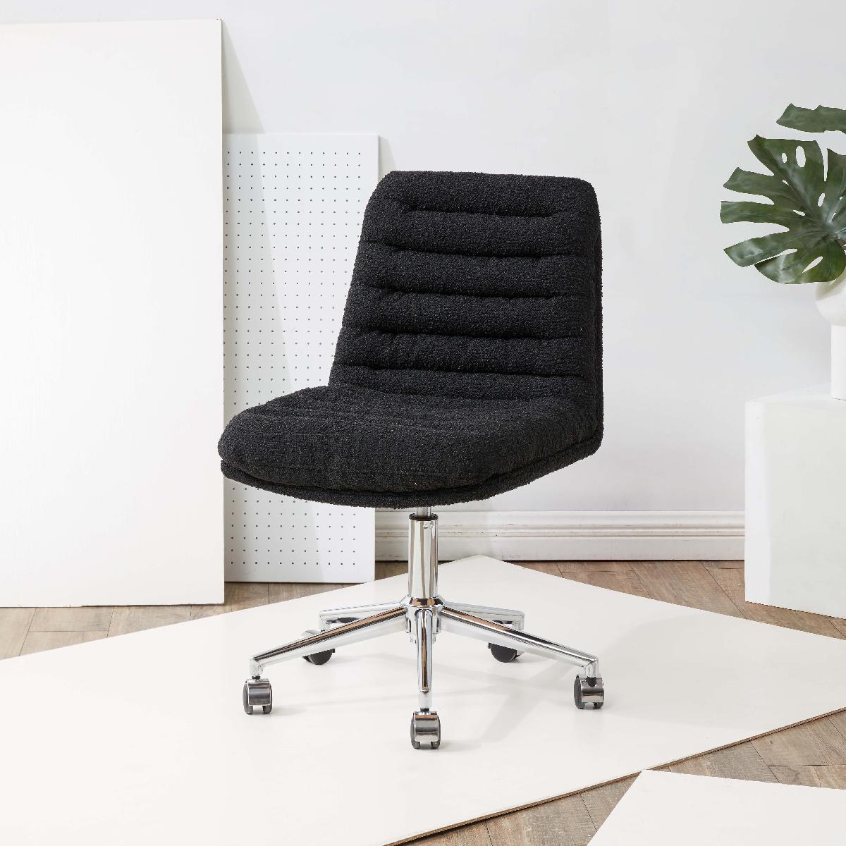 Couture Decolin Swivel Desk Chair - Black / Silver