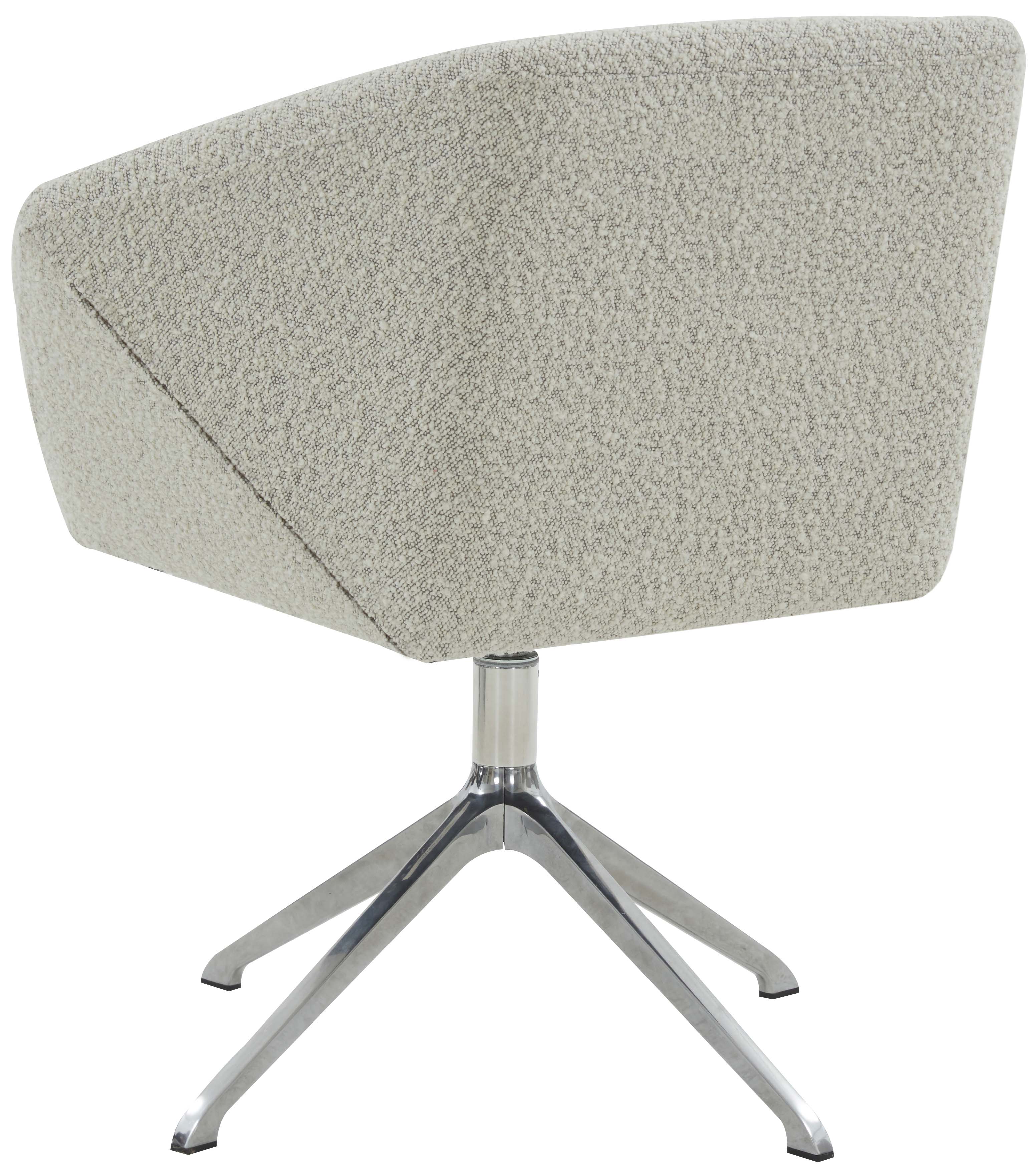 Couture Felix Boucle Swivel Desk Chair - Light Grey / Silver