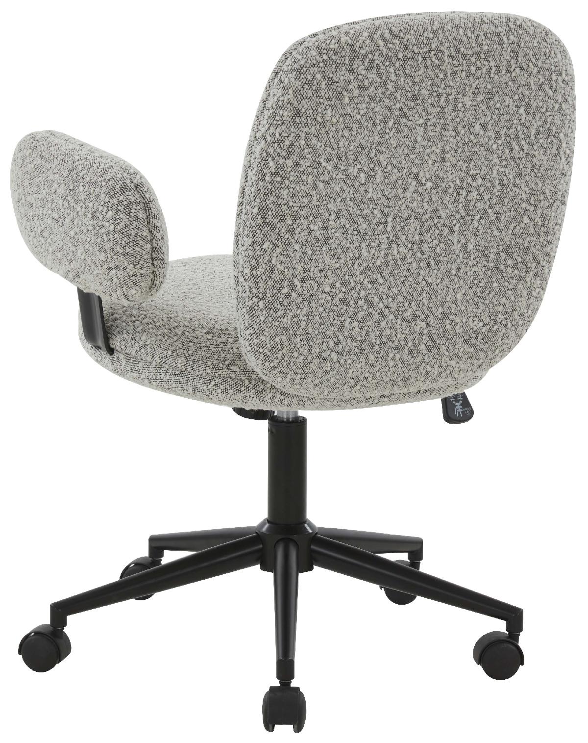 Couture Emeril Boucle Adjustable Desk Chair - White / Black