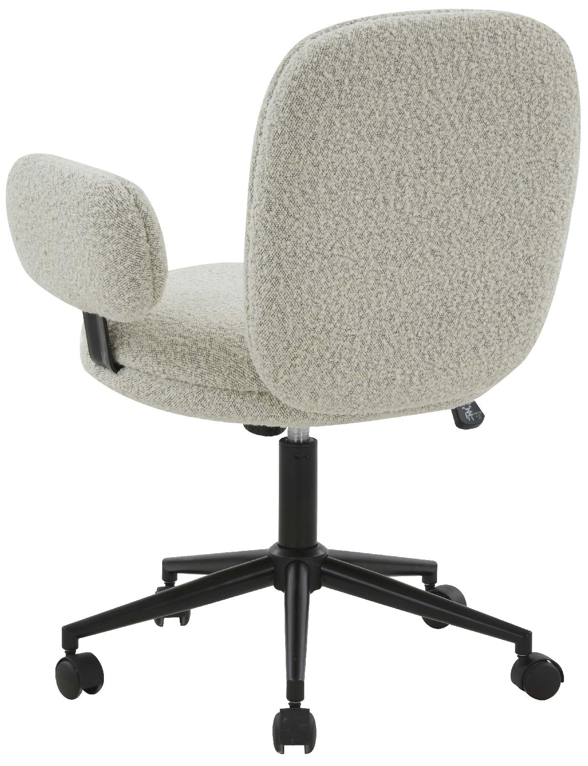 Couture Emeril Boucle Adjustable Desk Chair - Light Grey / Black