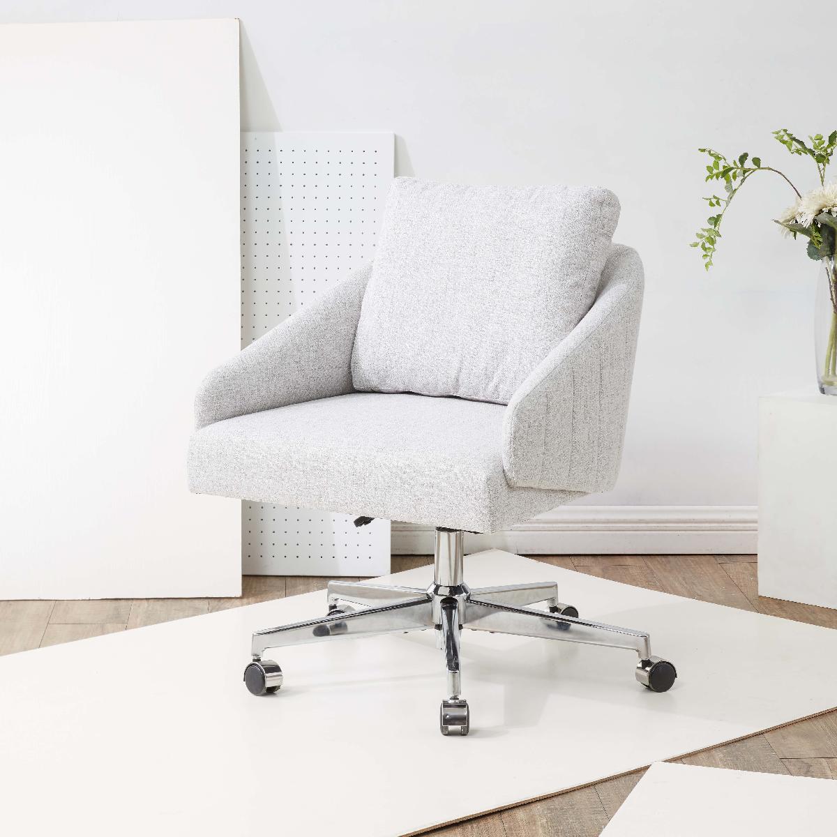 Couture Blayke Adjustable Desk Chair - Light Grey / Silver