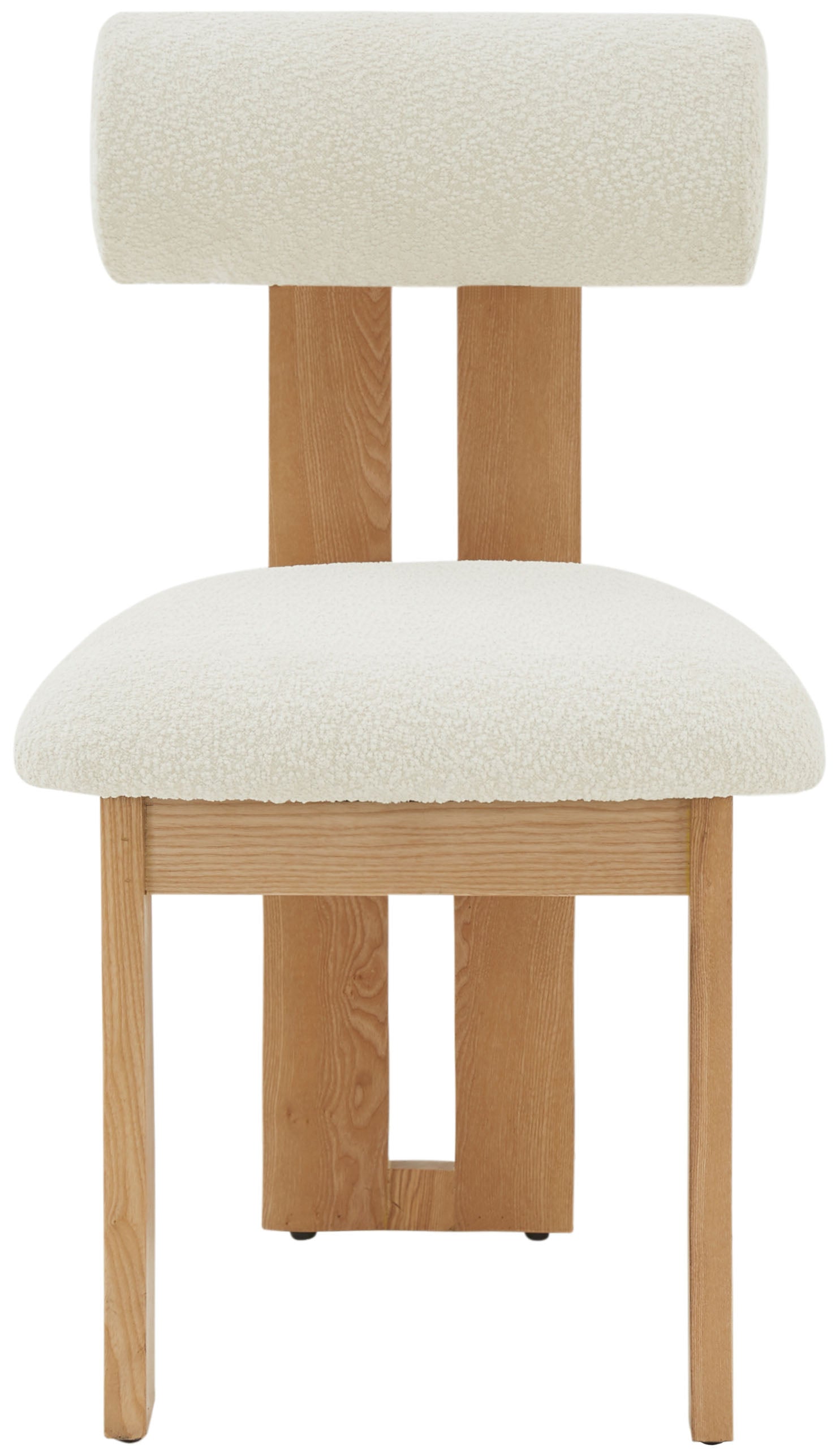 Safavieh Couture Halloway Boucle And Wood Dining Chair, SFV5099 - Ivory / Natural