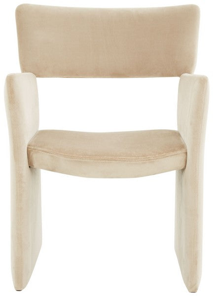 Jayke Velvet Dining Chair, SFV5100 | Safavieh Couture - Light Brown