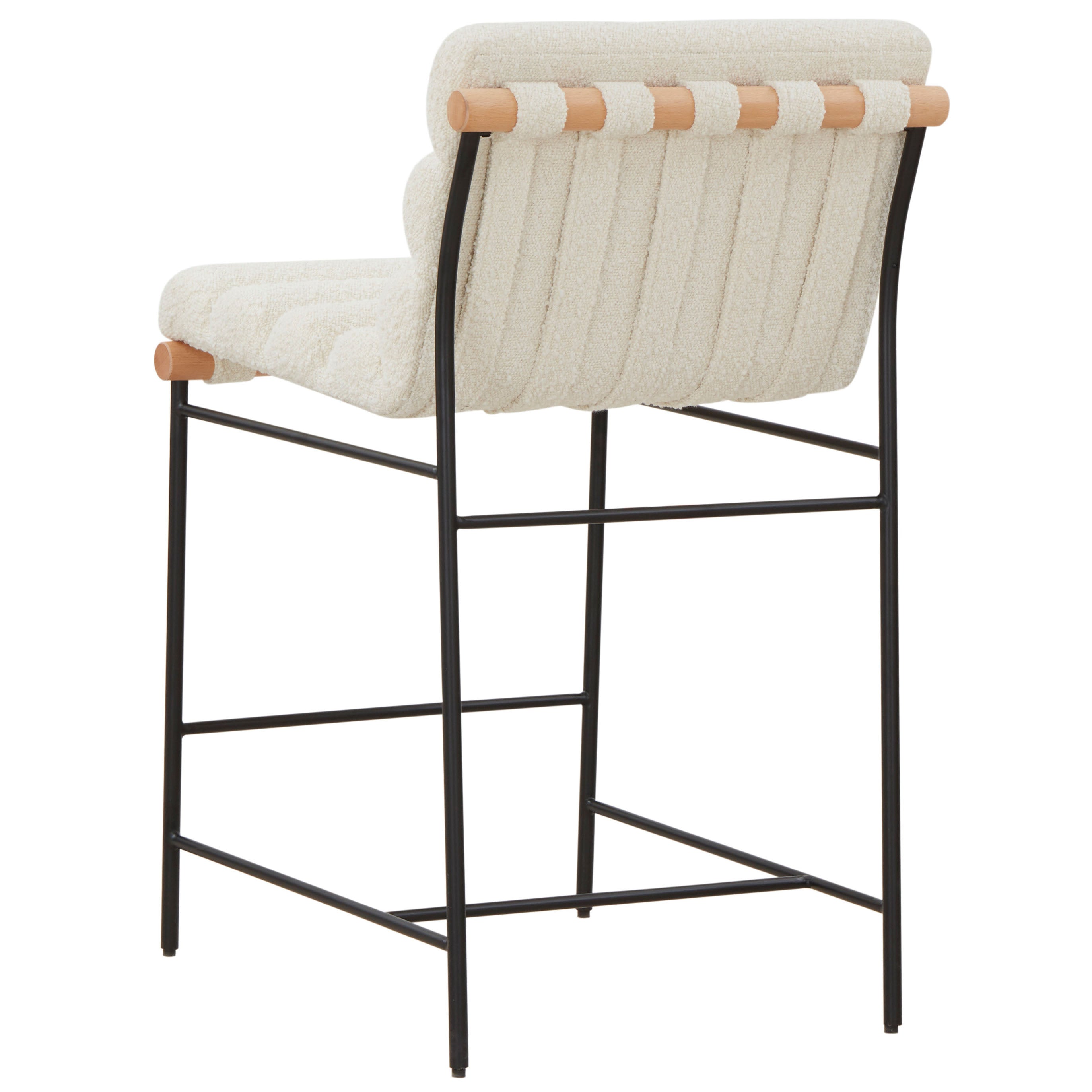 Macibella Channel Tufted Boucle Counter Stool | Safavieh Couture - SFV5142