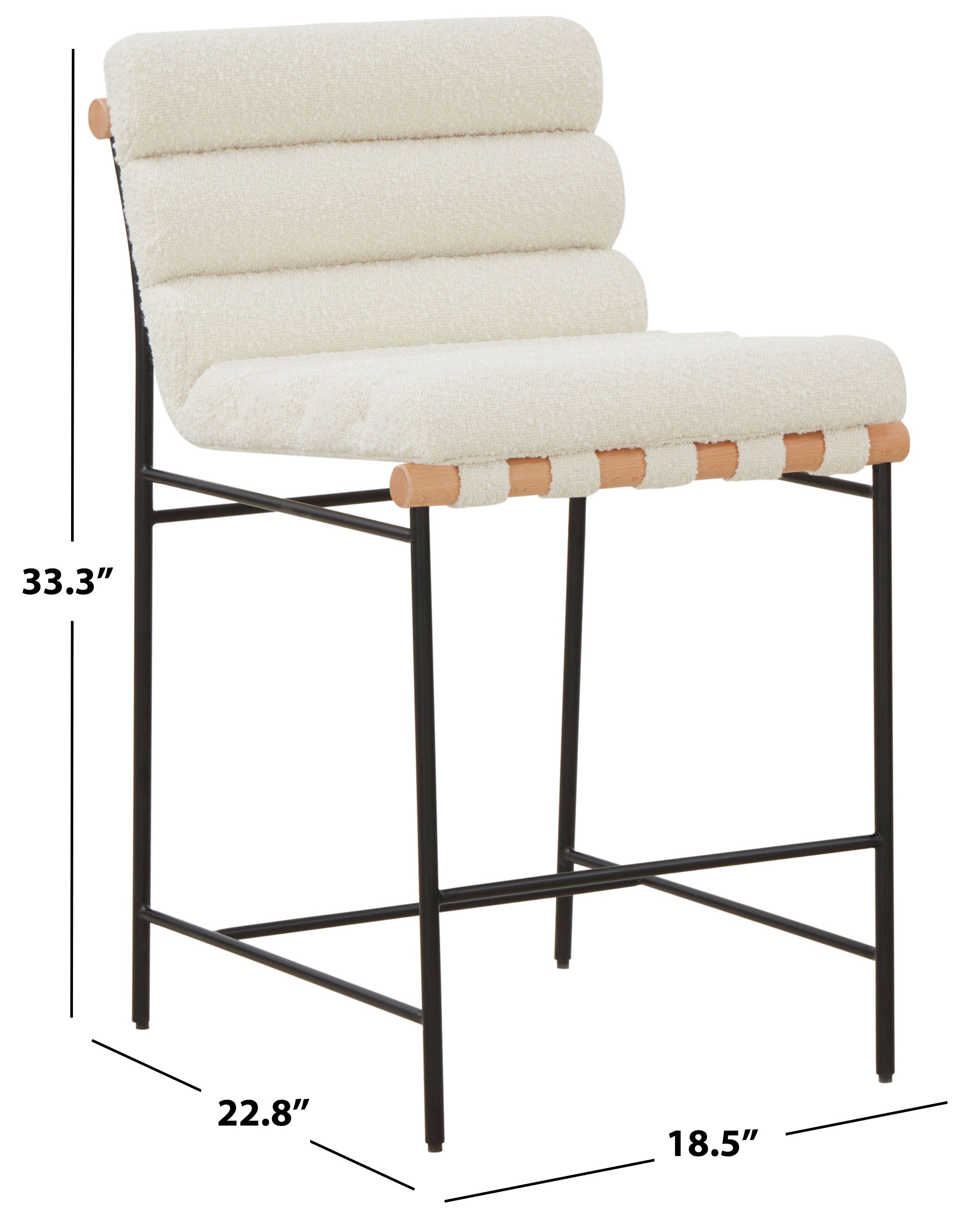 Macibella Channel Tufted Boucle Counter Stool | Safavieh Couture - SFV5142