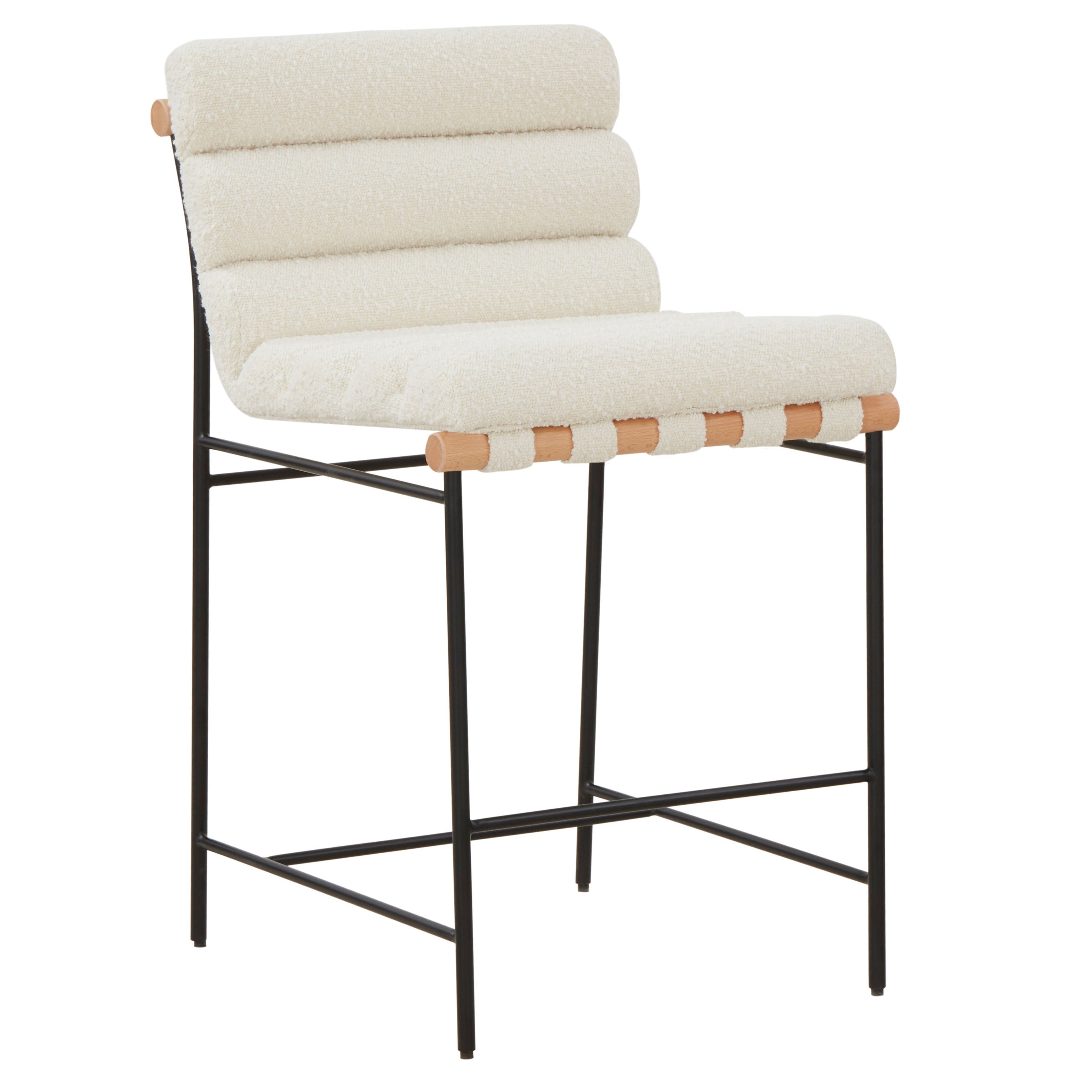 Macibella Channel Tufted Boucle Counter Stool | Safavieh Couture - SFV5142